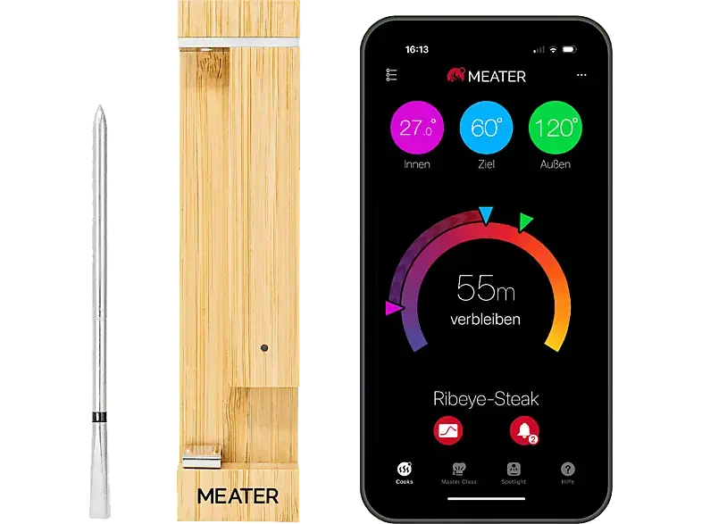 MEATER RTE-MT-MP201 MEATER Pro Smart Fleischtermotmeter, Silber