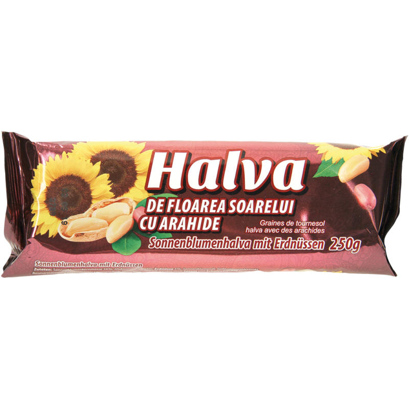 Sonnenblumenhalva mit Erdnüssen