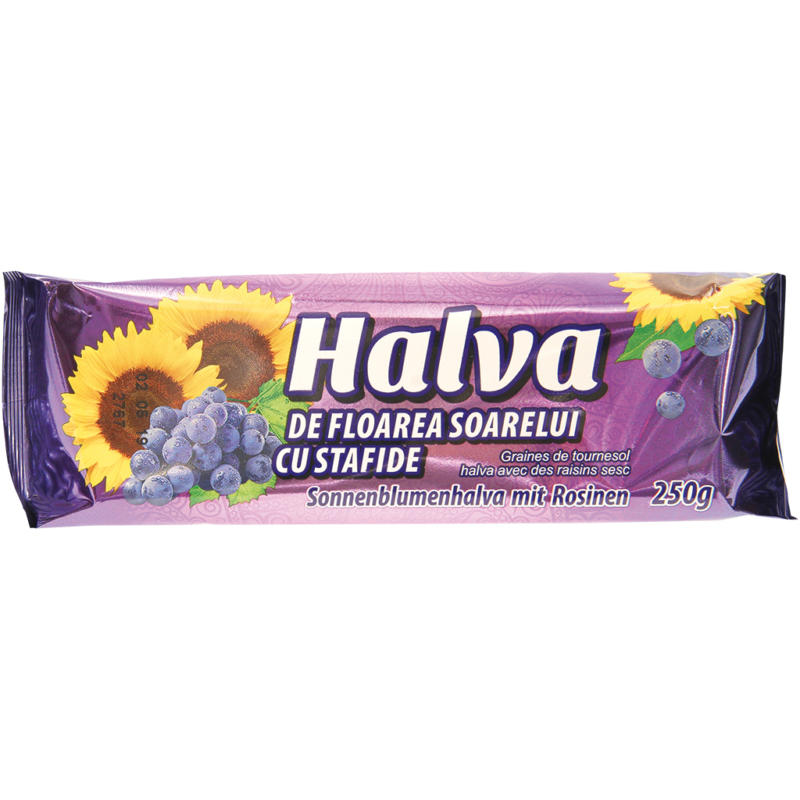 Sonnenblumenhalva mit Rosinen