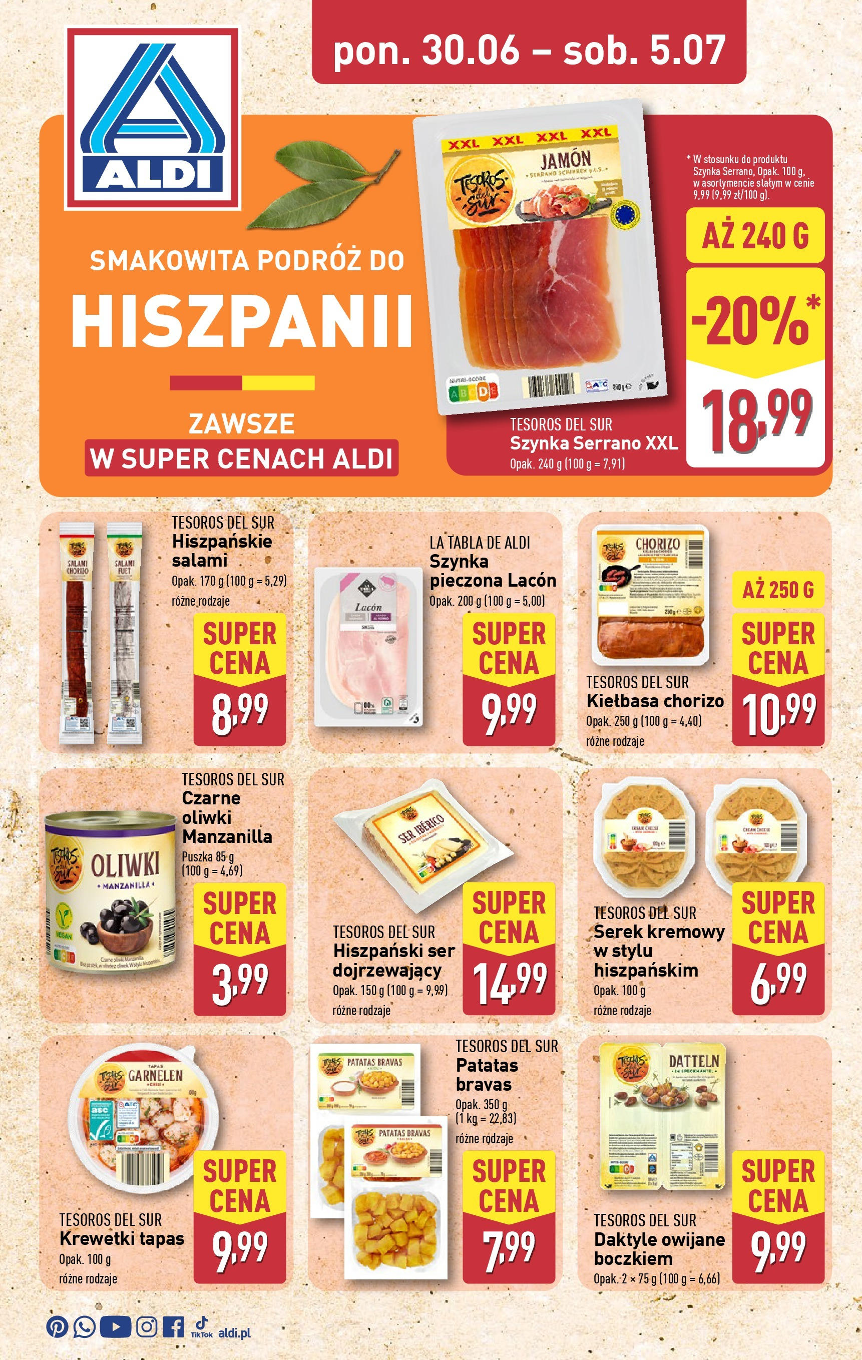 Aldi Tydzień hiszpański od 30.06.2025 - Nowa Gazetka - Numer strony 1