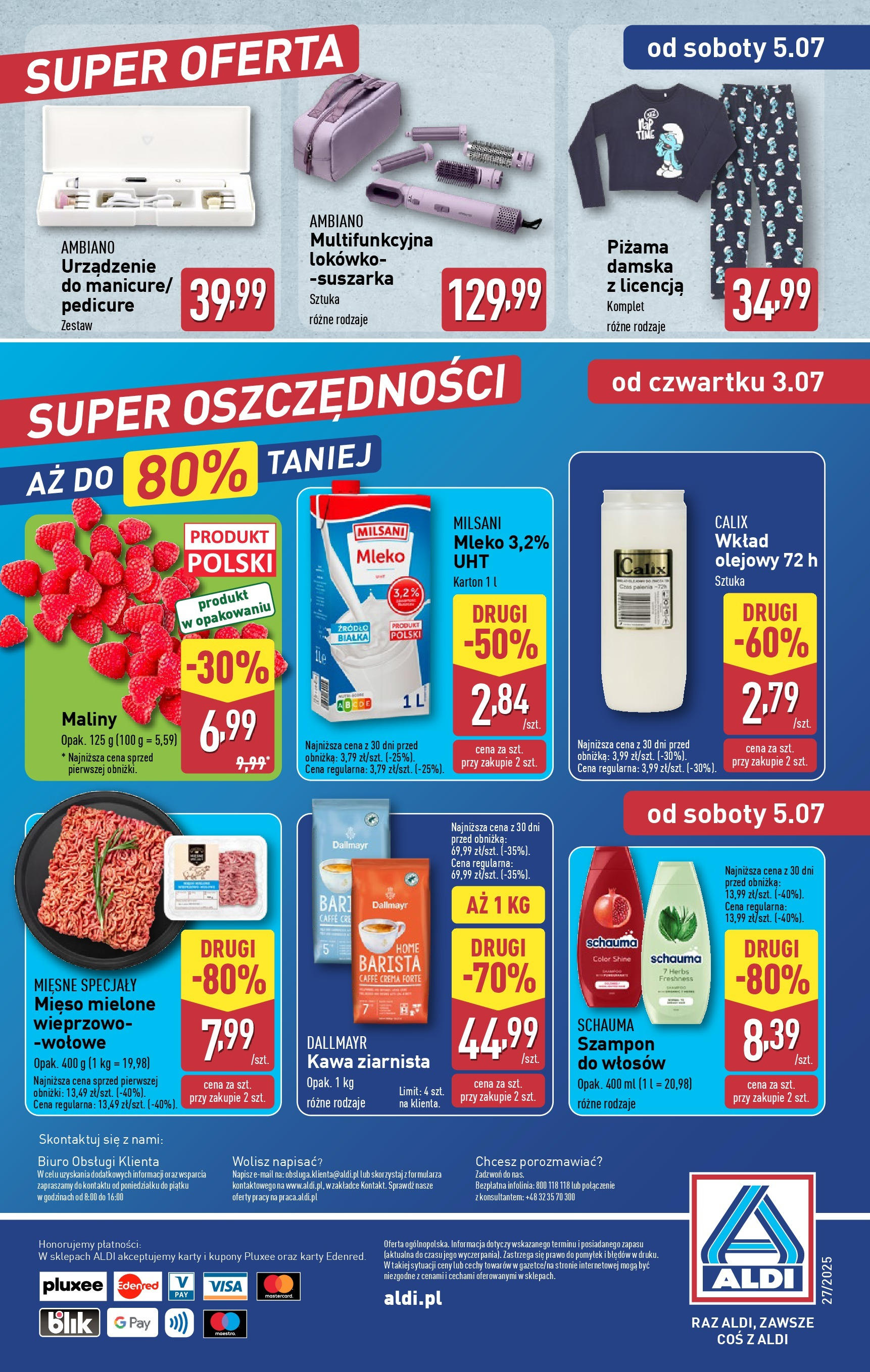 Aldi Gazetka - Tydzień hiszpański od 30.06.2025 - Ulotka PDF, promocje | Strona: 4 | Produkty: Piżama, Maliny, Mięso mielone, Kawa