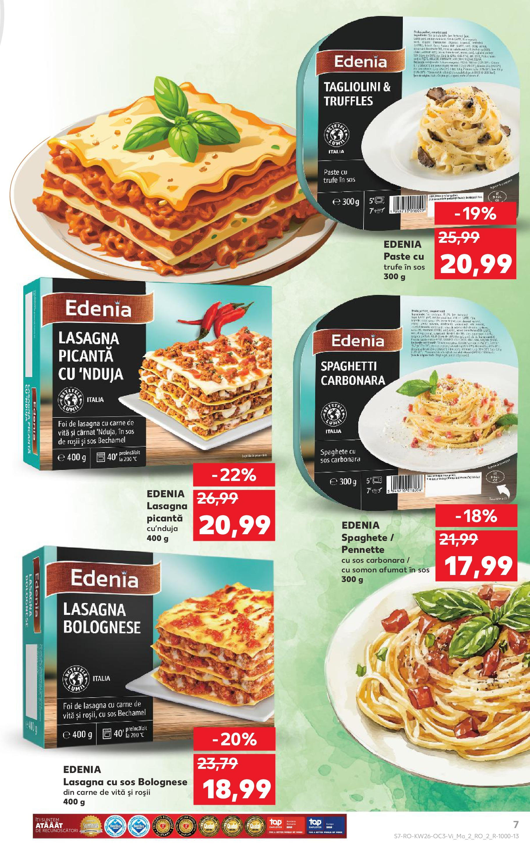Catalog Kaufland - Savoarea Italiei 27.06.2025 - Revista si Oferta | Pagină: 7 | Produse: Lasagna, Roșii, Carne De Vită, Sos