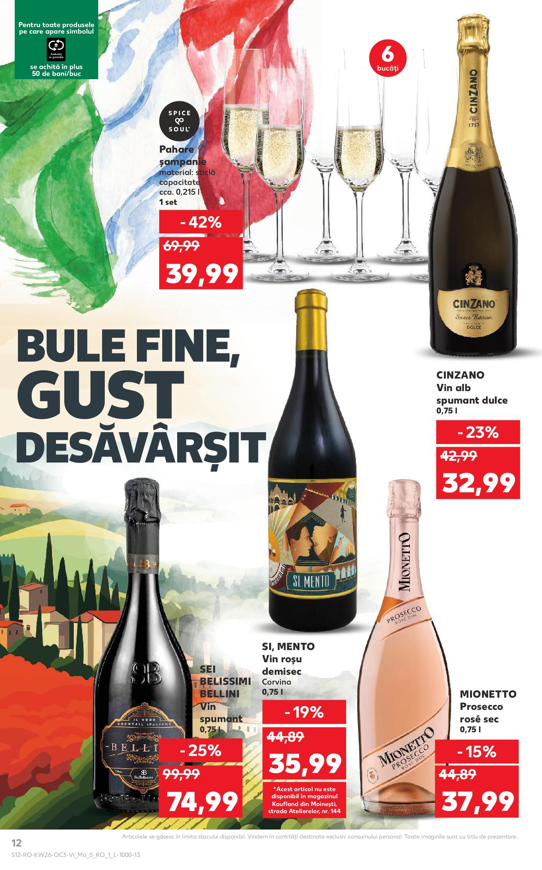 Catalog Kaufland - Savoarea Italiei 27.06.2025 - Revista si Oferta | Pagină: 12 | Produse: Pahare, Prosecco, Vin