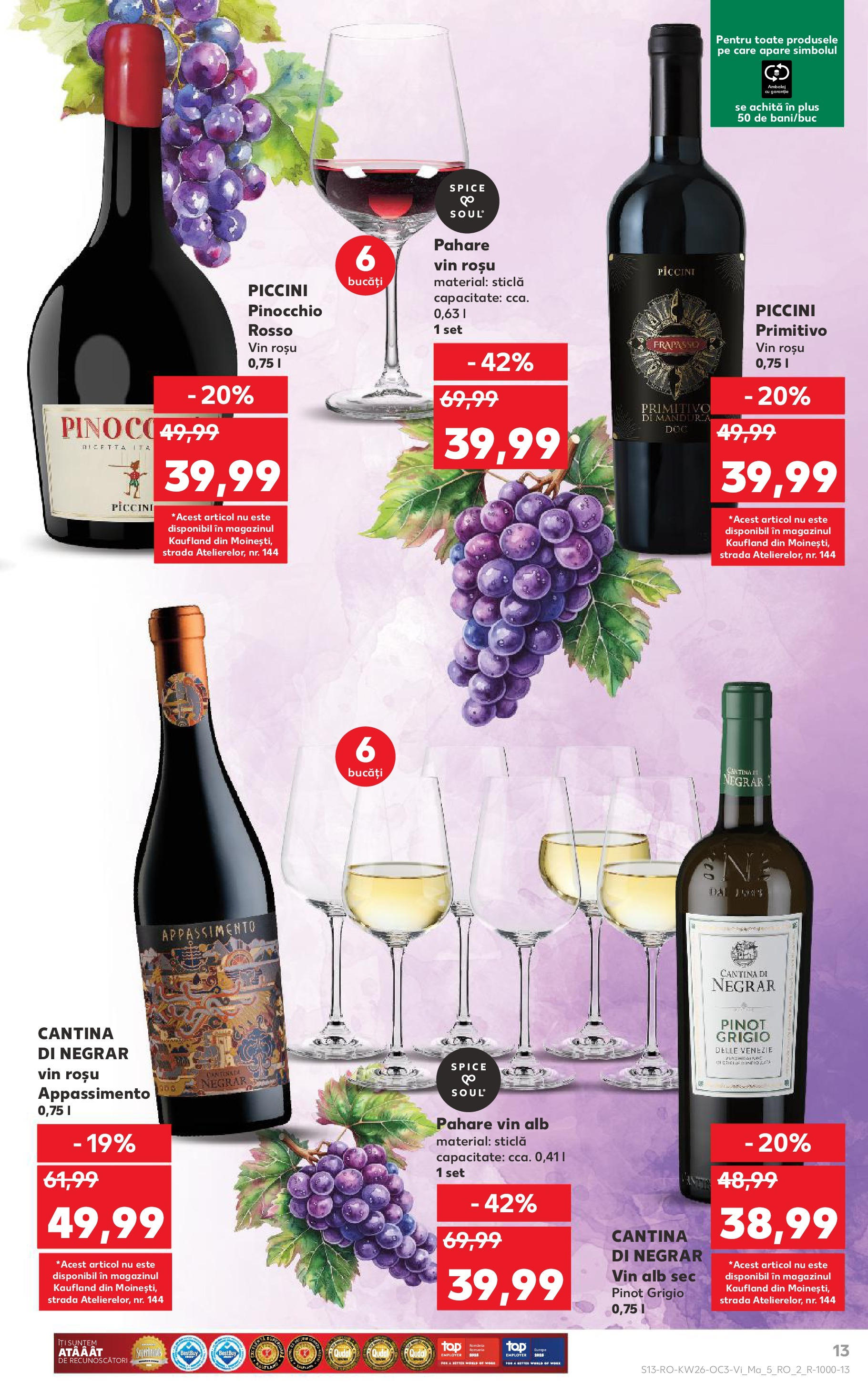 Catalog Kaufland - Savoarea Italiei 27.06.2025 - Revista si Oferta | Pagină: 13 | Produse: Pahare, Vin