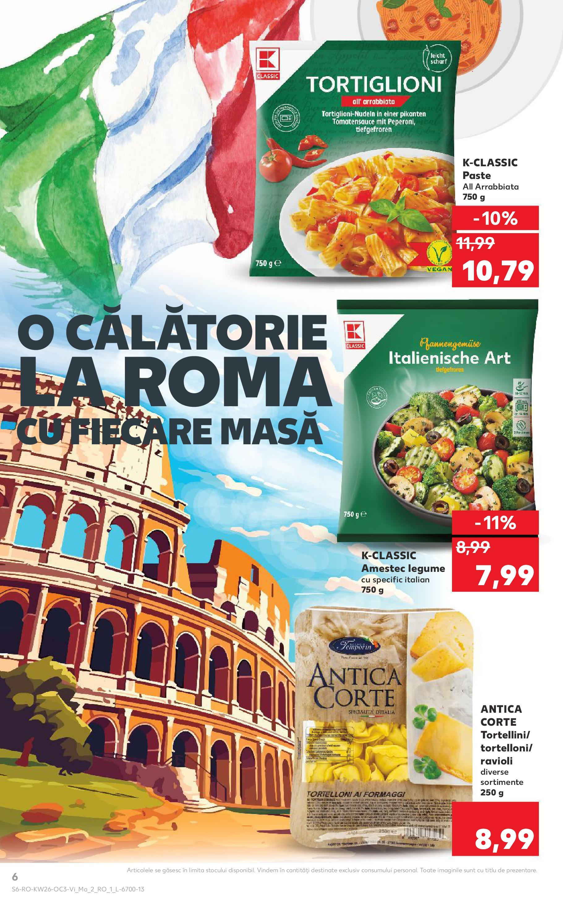 Catalog Kaufland - Râmnicu Vâlcea 27.06.2025 - Revista si Oferta | Pagină: 6 | Produse: Masă, Paste, Legume