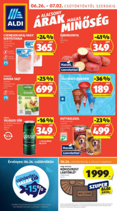 Aldi - Aldi újság érvényessége 2025.07.02.-ig - amely érvényes a következő dátumtól: 25.06.2025