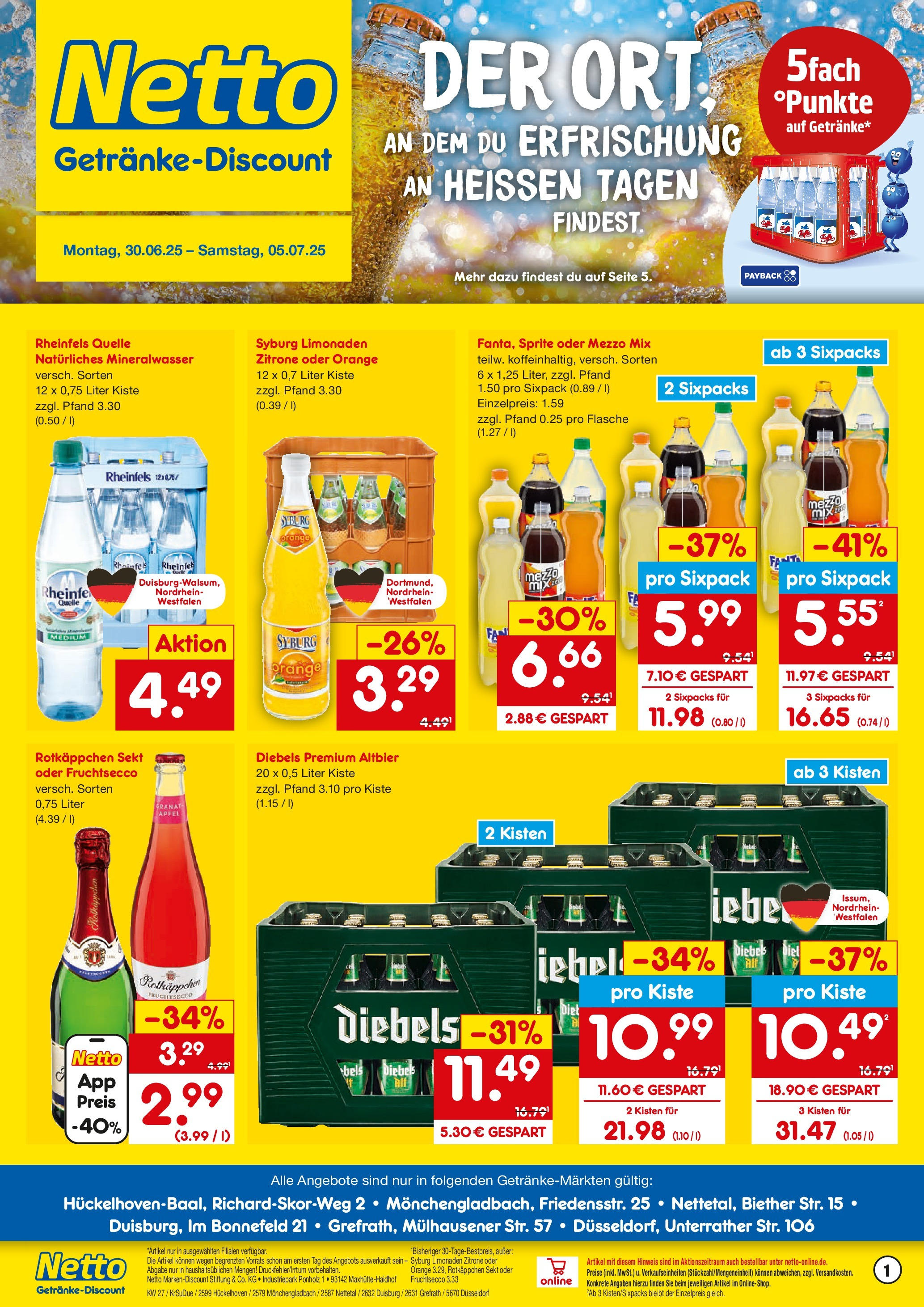 Netto Marken-Discount prospekt Mönchengladbach	 (ab 29.06.2025) » Angebote | Seite: 1 | Produkte: Rotkappchen sekt, Mezzo mix, Sprite, Fruchtsecco
