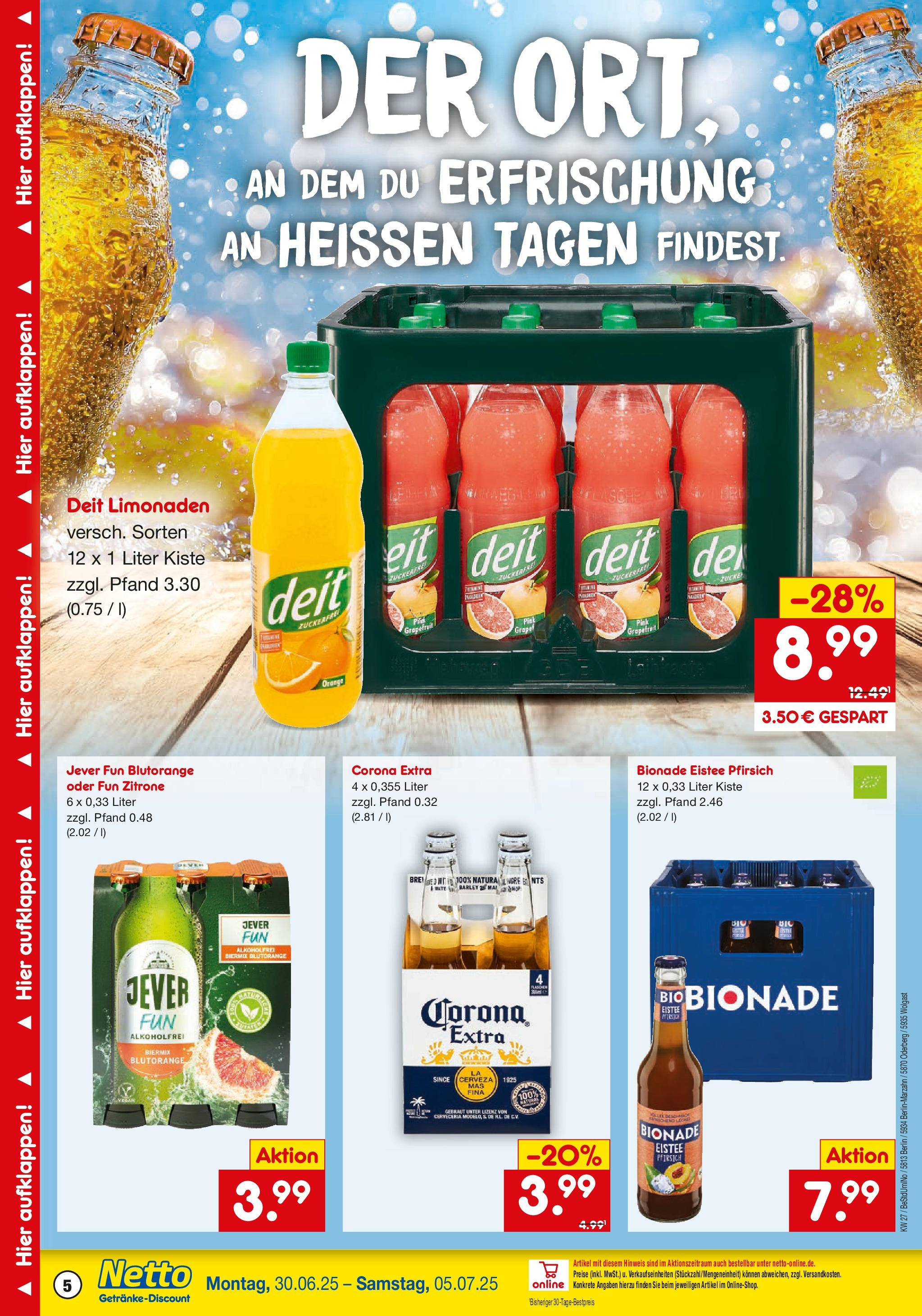 Netto Marken-Discount prospekt Oderberg	 (ab 29.06.2025) » Angebote | Seite: 5 | Produkte: Bionade, Grapefruit, Zitrone, Pfirsich