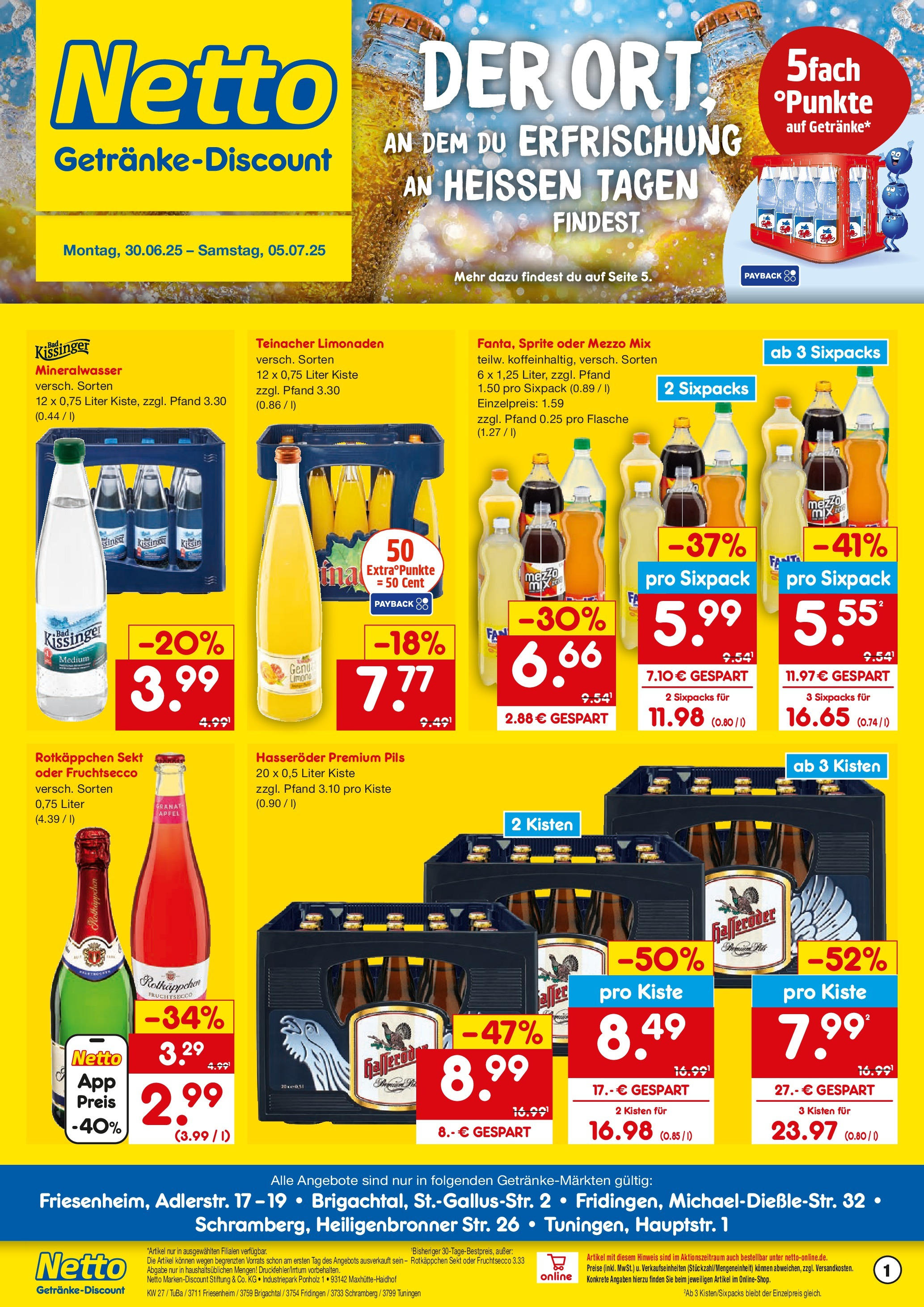 Netto Marken-Discount prospekt Brigachtal	 (ab 29.06.2025) » Angebote | Seite: 1 | Produkte: Rotkappchen sekt, Mezzo mix, Mineralwasser, Rotkäppchen