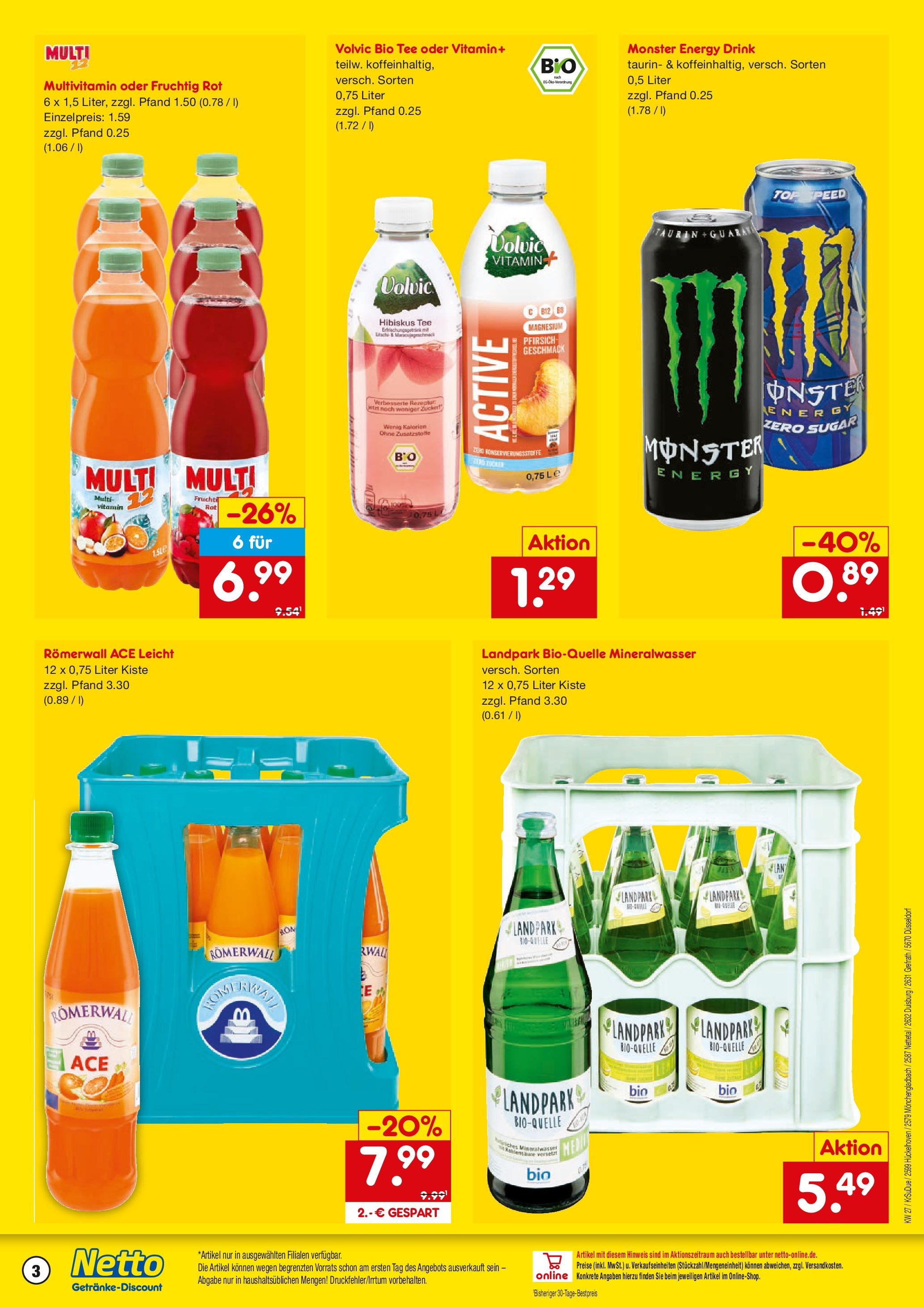 Netto Marken-Discount prospekt Mönchengladbach	 (ab 29.06.2025) » Angebote | Seite: 3 | Produkte: Top, Mineralwasser, Zucker, Pfirsich