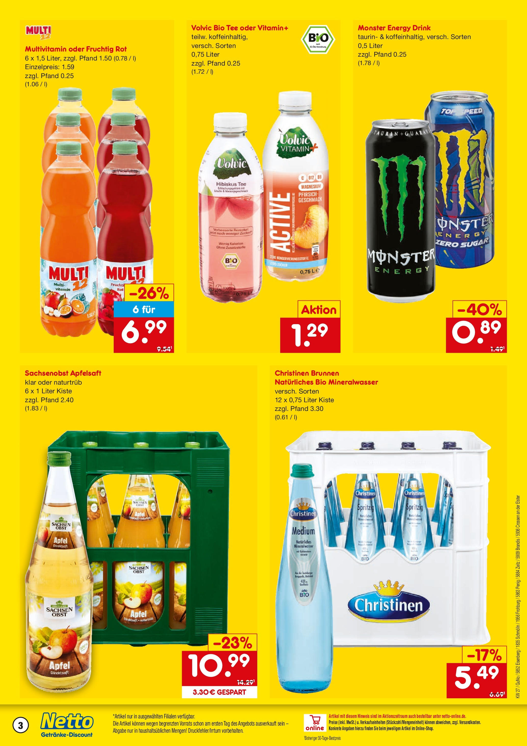 Netto Marken-Discount prospekt Crossen An Der Elster	 (ab 29.06.2025) » Angebote | Seite: 3 | Produkte: Top, Energy, Äpfel, Tee