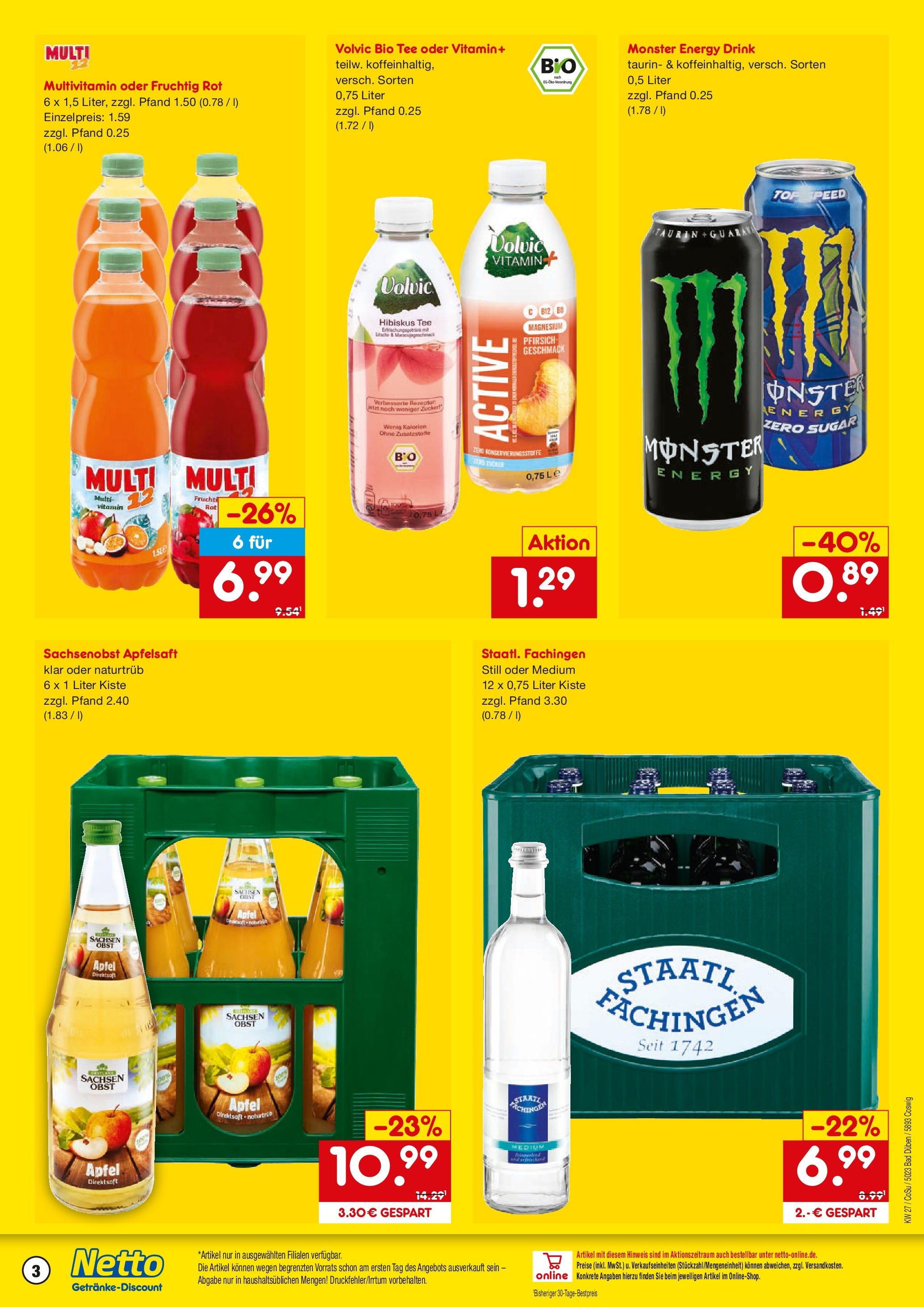Netto Marken-Discount prospekt Bad Düben	 (ab 29.06.2025) » Angebote | Seite: 3 | Produkte: Energy, Bad, Apple, Monster
