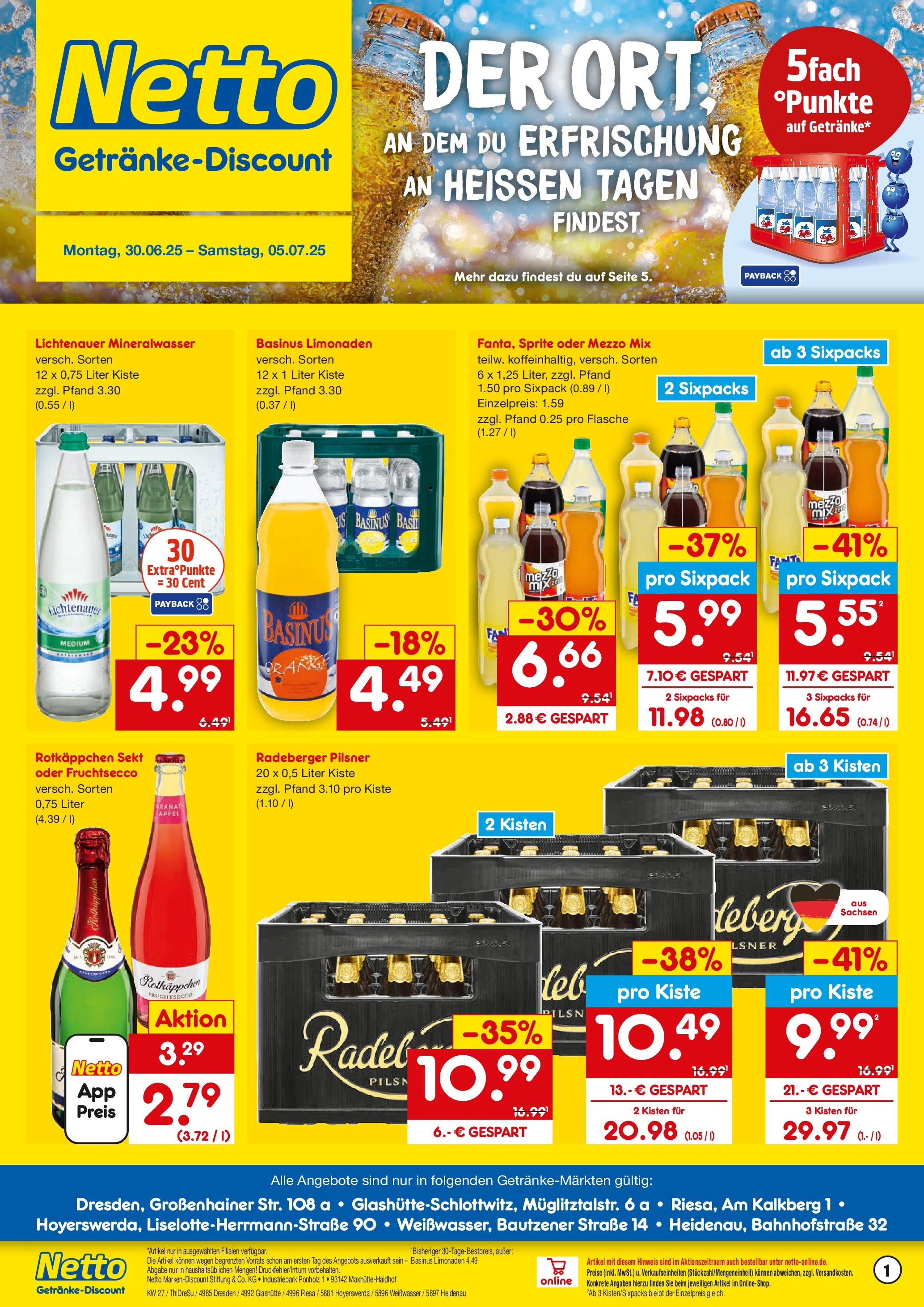 Netto Marken-Discount prospekt Hoyerswerda	 (ab 29.06.2025) » Angebote | Seite: 1 | Produkte: Sprite, Sekt, Fruchtsecco, Radeberger pilsner