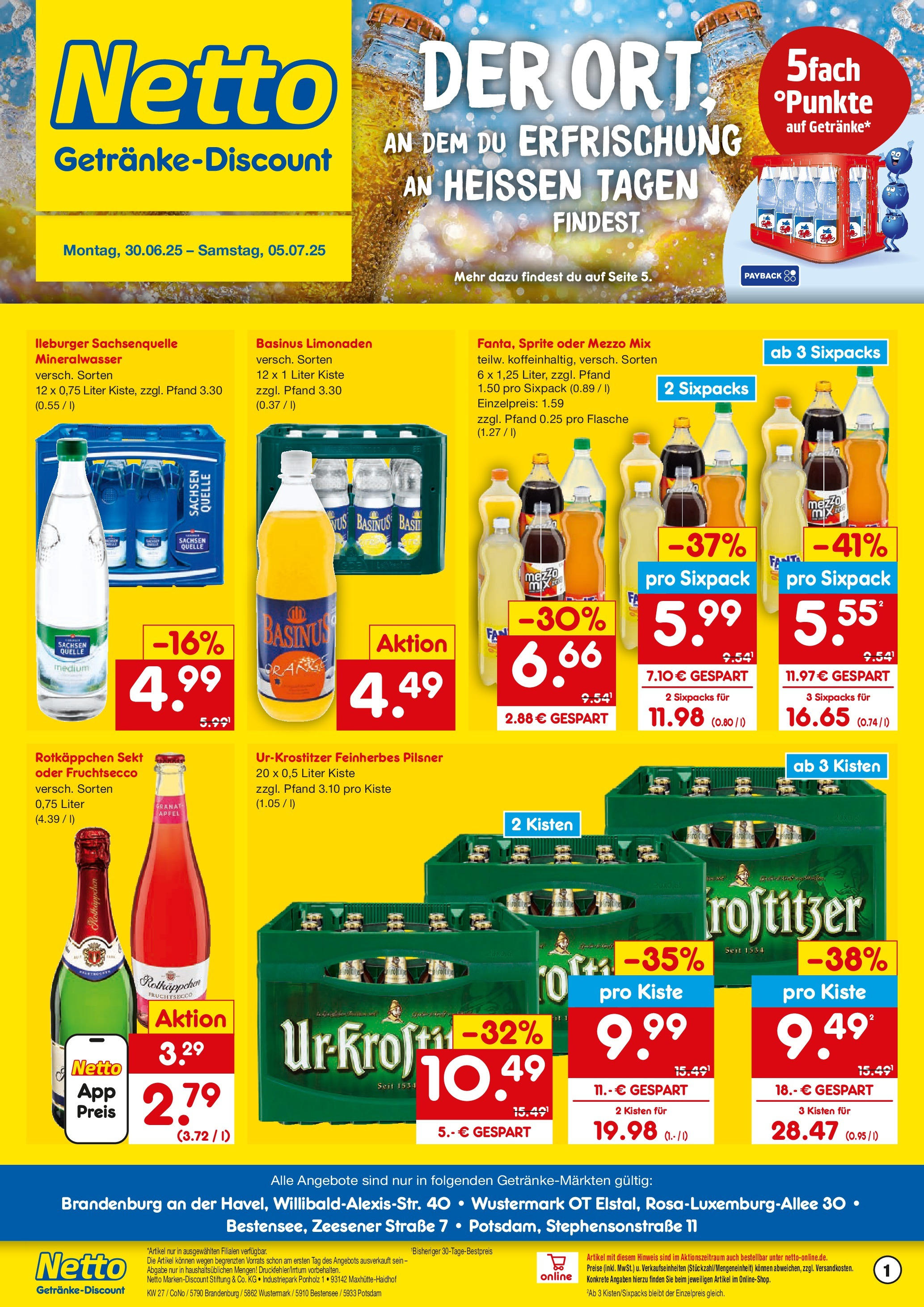 Netto Marken-Discount prospekt Potsdam	 (ab 29.06.2025) » Angebote | Seite: 1 | Produkte: Fanta, Sekt, Fruchtsecco, Rotkäppchen