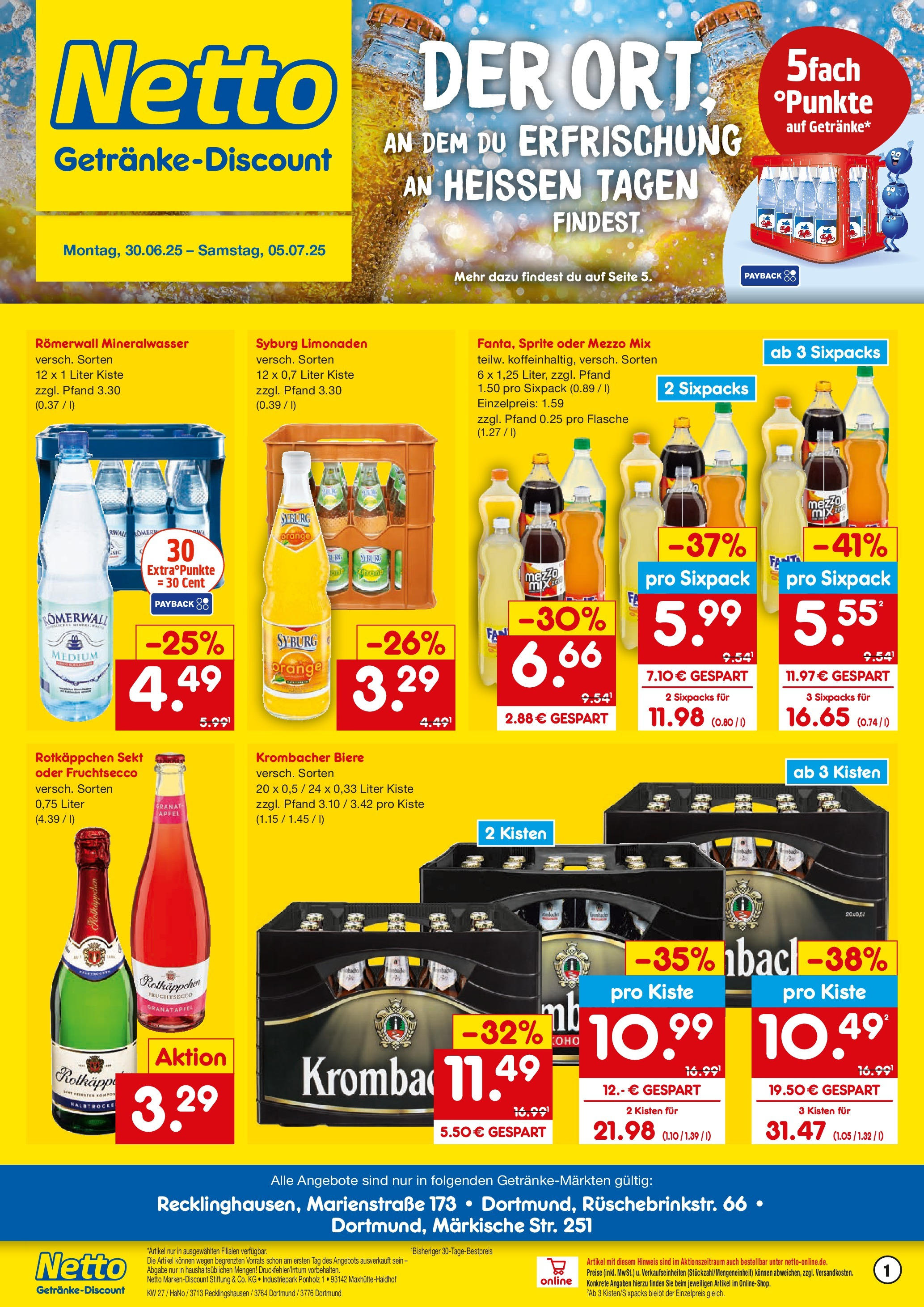 Netto Marken-Discount prospekt Dortmund	 (ab 29.06.2025) » Angebote | Seite: 1 | Produkte: Mezzo mix, Fanta, Fruchtsecco, Rotkäppchen