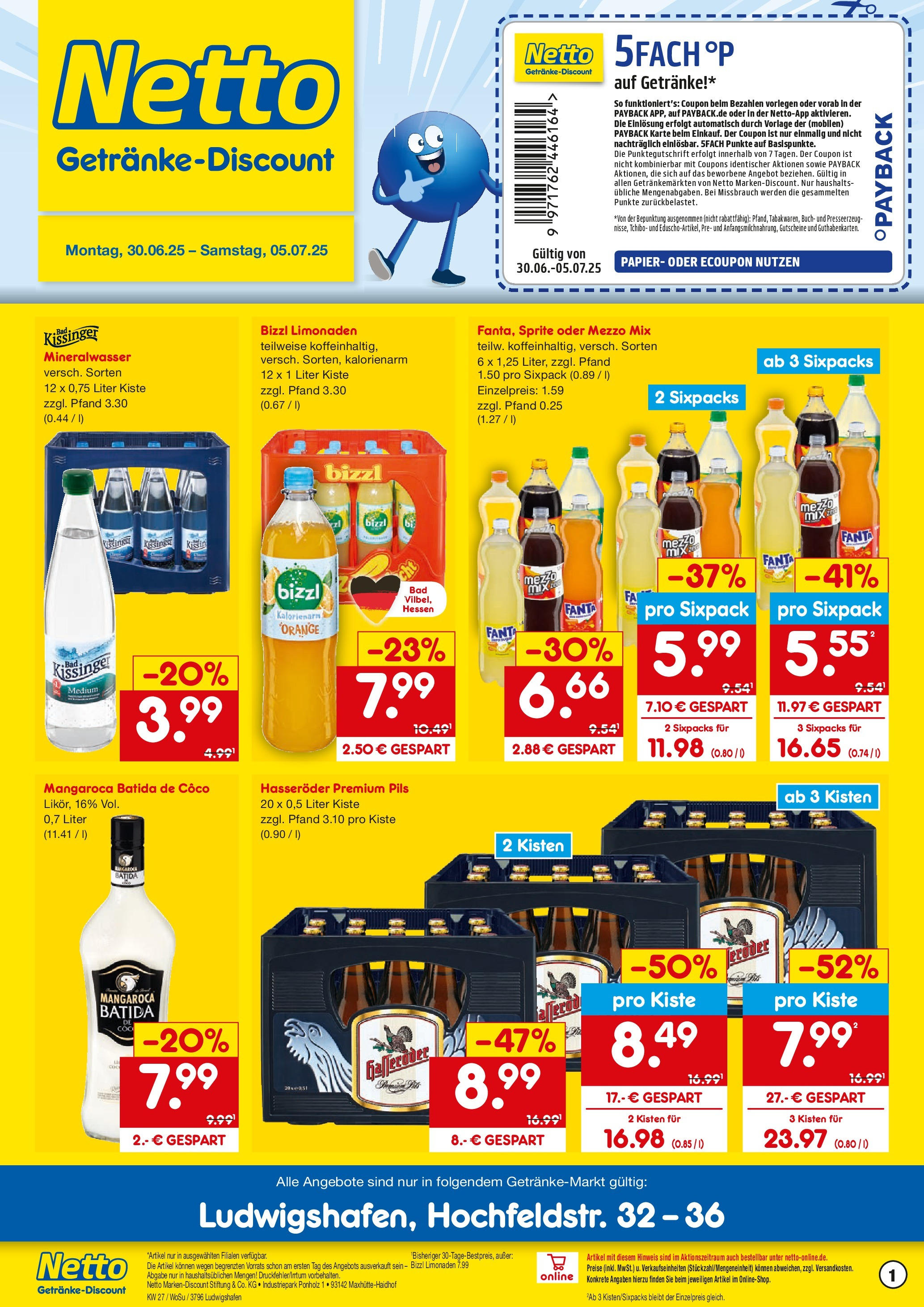 Netto Marken-Discount prospekt Ludwigshafen	 (ab 29.06.2025) » Angebote | Seite: 1 | Produkte: Fanta, Sprite, Pils, Hasseröder