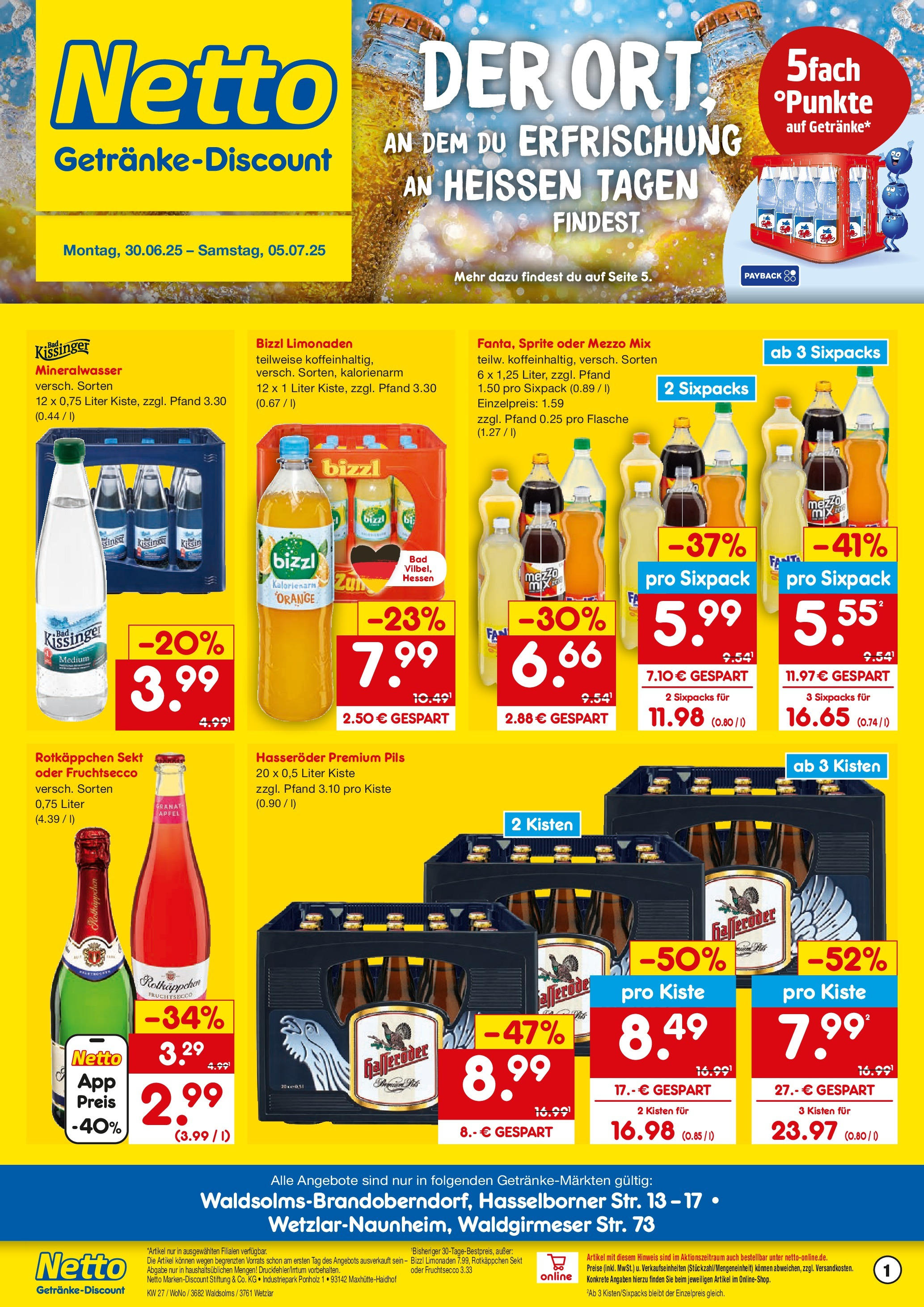 Netto Marken-Discount prospekt Wetzlar-Naunheim	 (ab 29.06.2025) » Angebote | Seite: 1 | Produkte: Rotkappchen sekt, Sprite, Oder mezzo mix, Hasseröder