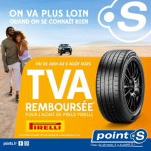 Jusqu'au 2 août, Point S vous rembourse la TVA pour l'achat de pneus Pirelli !