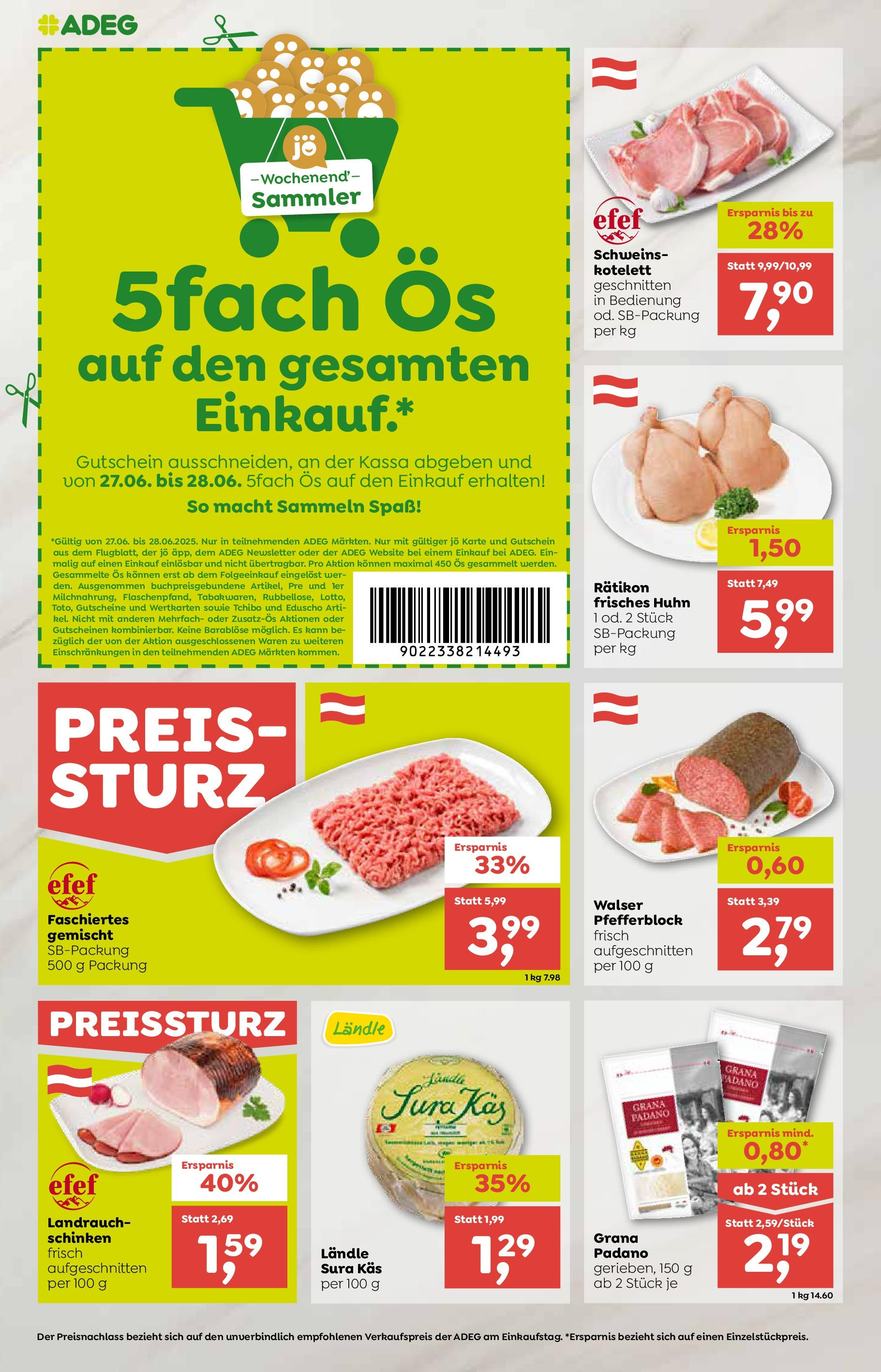 ADEG Sonntag, Laterns, Schoppernau von 26.06.2025 - Aktuelle Angebote | Seite: 4 | Produkte: Schinken