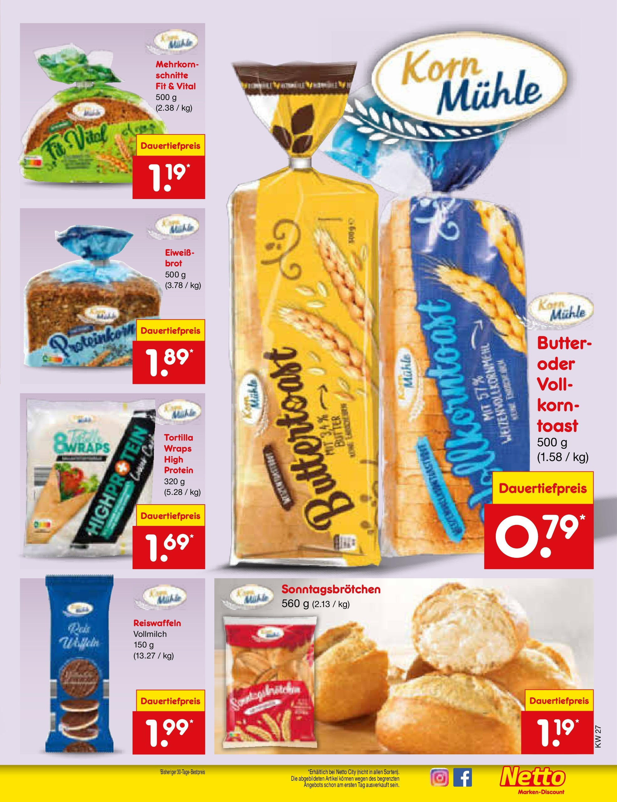 Netto Marken-Discount prospekt Bad Friedrichshall (ab 29.06.2025) » Angebote | Seite: 22 | Produkte: Mühle, Butter, Toast, Brot Netto Marken-Discount prospekt Bad Friedrichshall (ab 29.06.2025) » Angebote | Seite: 22 | Produkte: Mühle, Butter, Toast, Brot