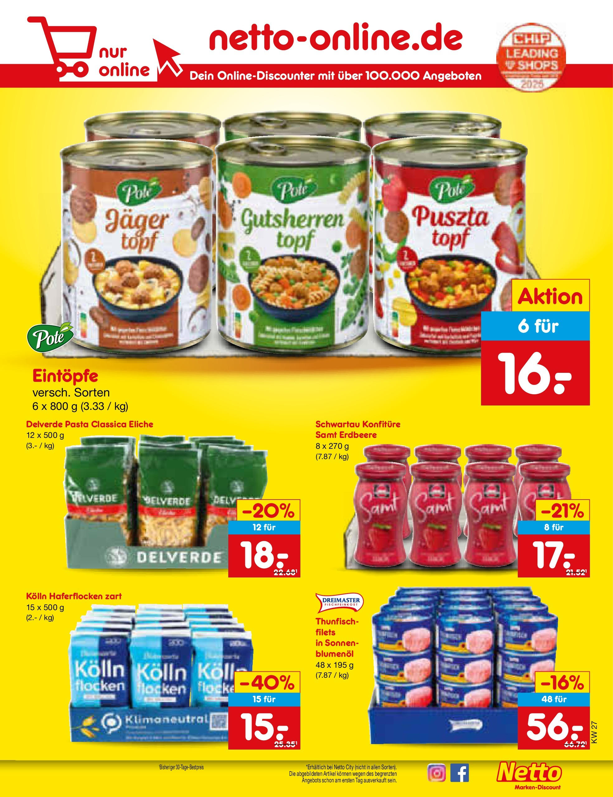 Netto Marken-Discount prospekt Bad Friedrichshall (ab 29.06.2025) » Angebote | Seite: 59 | Produkte: Kolln haferflocken, Kolln, Sonnenblumenol, Pasta Netto Marken-Discount prospekt Bad Friedrichshall (ab 29.06.2025) » Angebote | Seite: 59 | Produkte: Kolln haferflocken, Kolln, Sonnenblumenol, Pasta