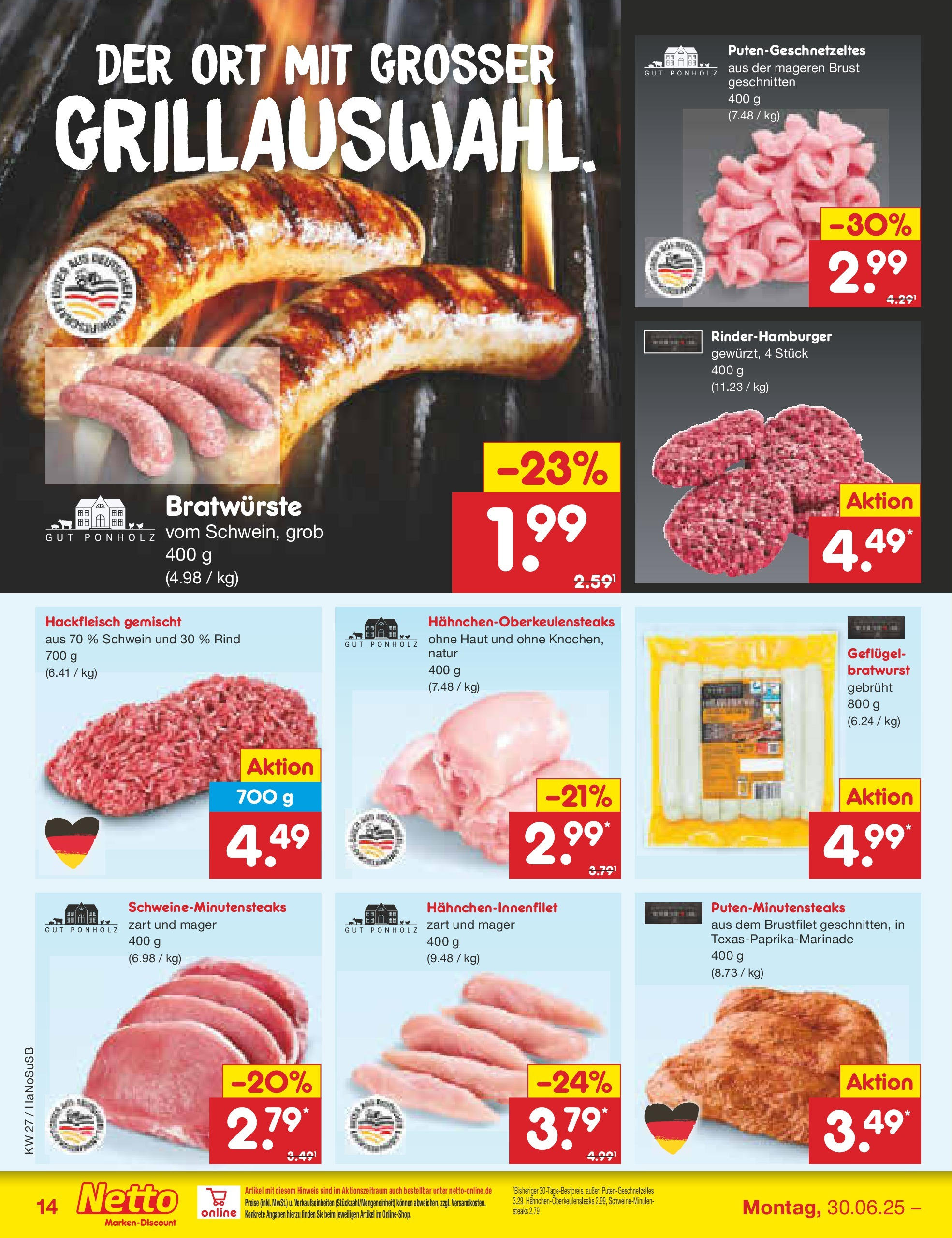 Netto Marken-Discount prospekt Schwerte-Geisecke	 (ab 29.06.2025) » Angebote | Seite: 16 | Produkte: Bratwurst, Hackfleisch