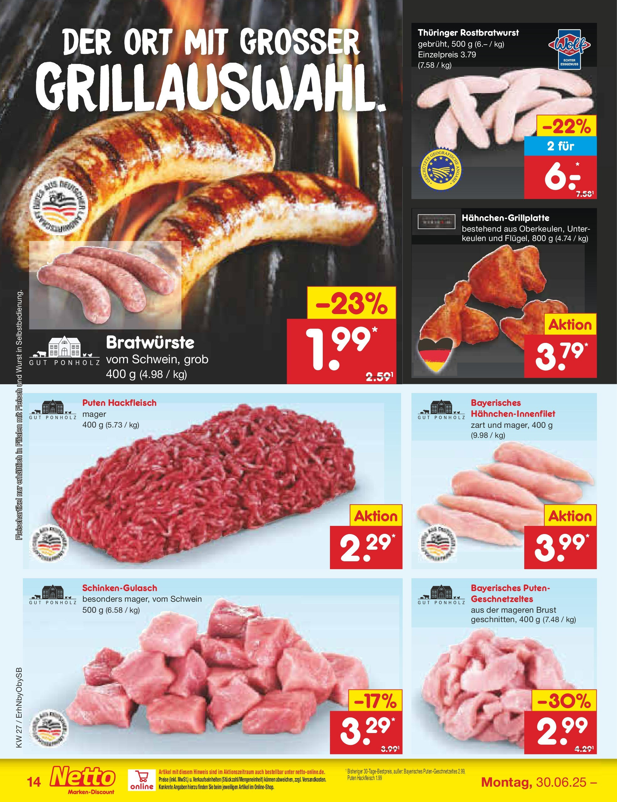 Netto Marken-Discount prospekt Mauern	 (ab 29.06.2025) » Angebote | Seite: 16 | Produkte: Wurst, Fleisch, Hackfleisch