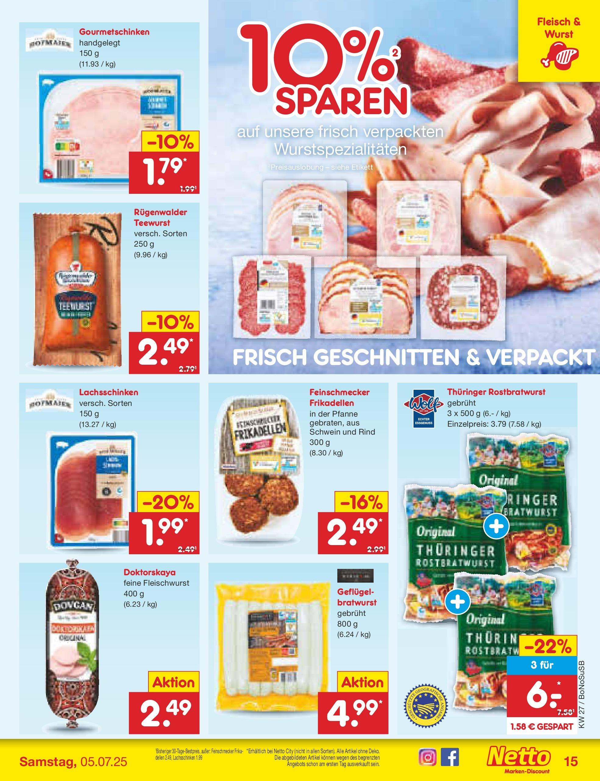 Netto Marken-Discount prospekt Stadtlohn	 (ab 29.06.2025) » Angebote | Seite: 17 | Produkte: Bratwurst, Wurst, Fleisch