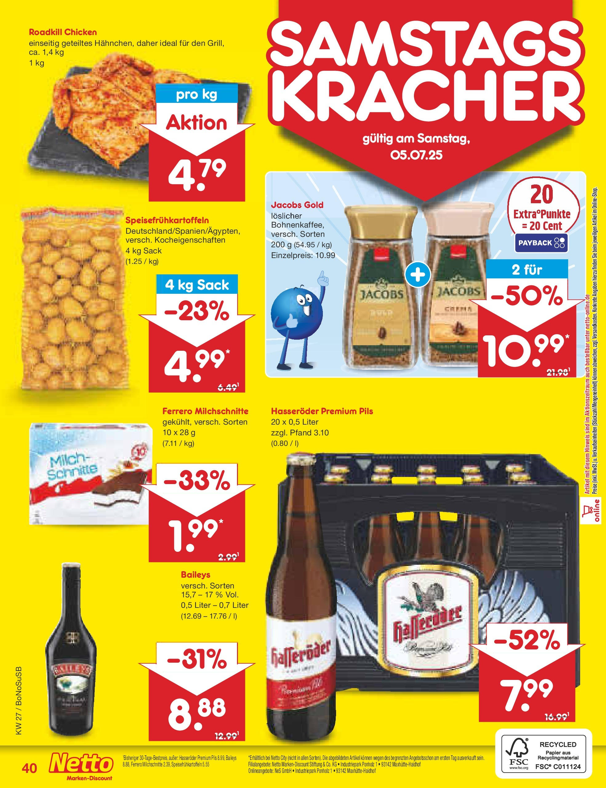 Netto Marken-Discount prospekt Stadtlohn	 (ab 29.06.2025) » Angebote | Seite: 62 | Produkte: Milch, Pils, Baileys, Hasseröder