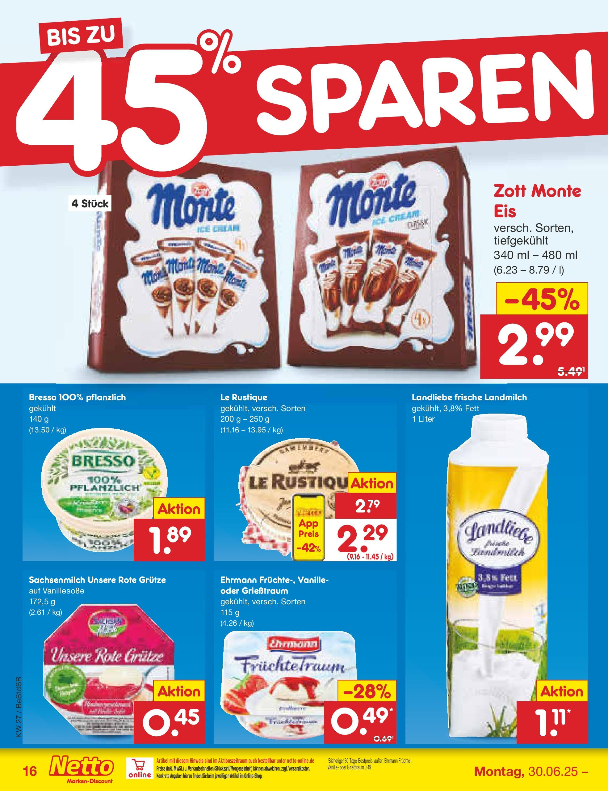 Netto Marken-Discount prospekt Berlin-Spandau (ab 29.06.2025) » Angebote | Seite: 18 | Produkte: Bresso, Eis Netto Marken-Discount prospekt Berlin-Spandau (ab 29.06.2025) » Angebote | Seite: 18 | Produkte: Bresso, Eis