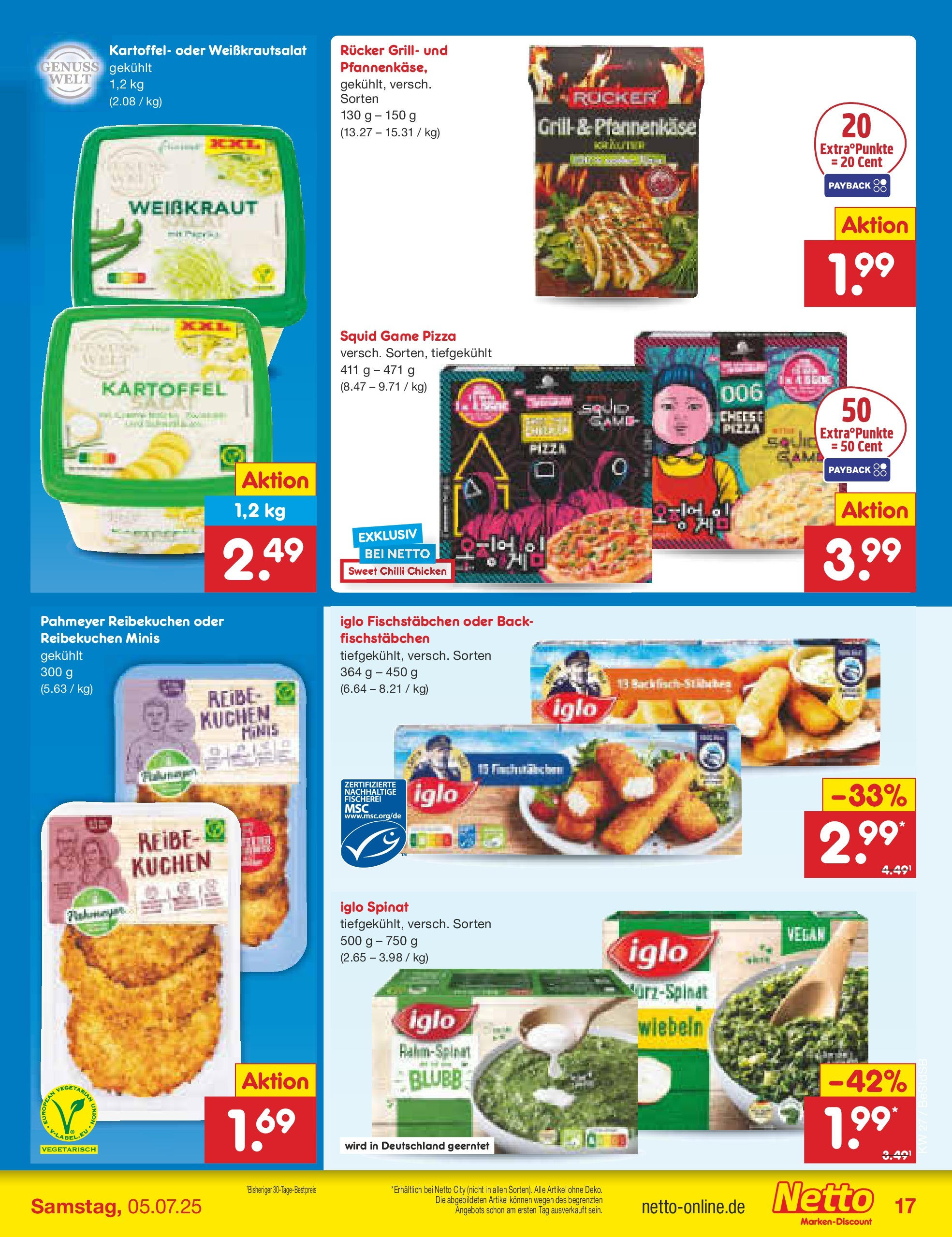Netto Marken-Discount prospekt Berlin-Spandau (ab 29.06.2025) » Angebote | Seite: 19 | Produkte: Grill, Fischstabchen, Pizza, Kuchen Netto Marken-Discount prospekt Berlin-Spandau (ab 29.06.2025) » Angebote | Seite: 19 | Produkte: Grill, Fischstabchen, Pizza, Kuchen
