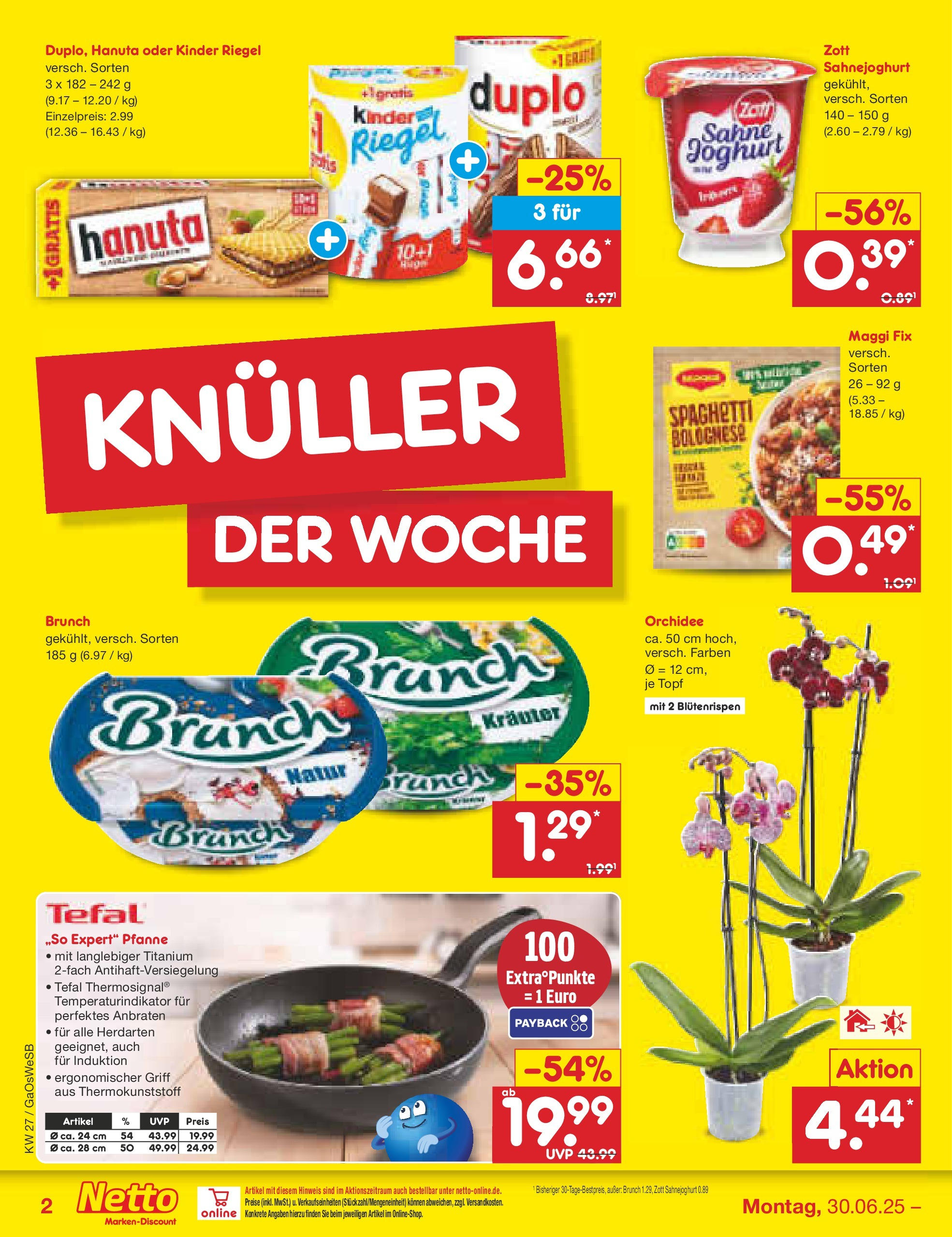Netto Marken-Discount prospekt Bremen-Lesum	 (ab 29.06.2025) » Angebote | Seite: 2 | Produkte: Maggi, Orchidee, Kinder riegel, Maggi fix