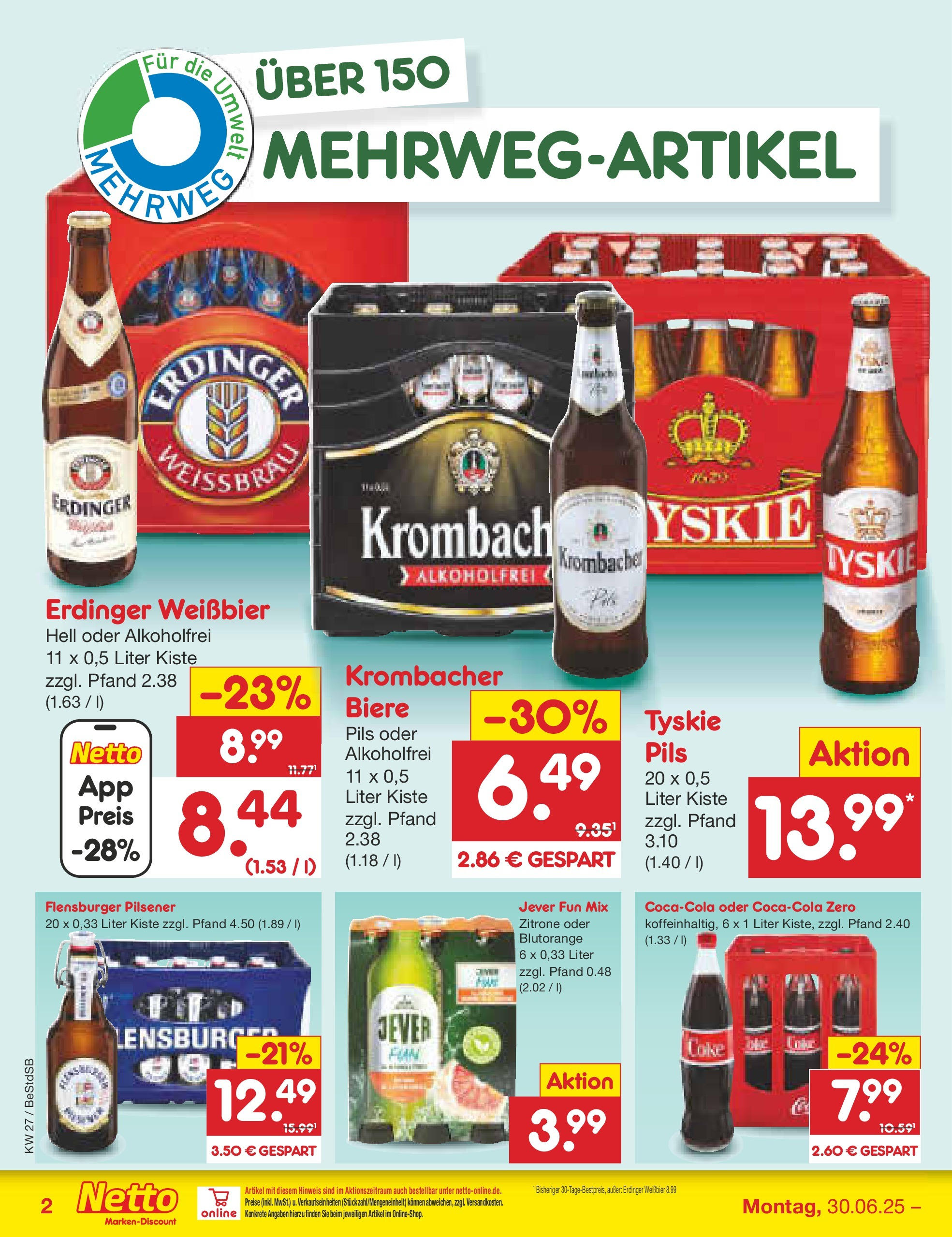 Netto Marken-Discount prospekt Berlin-Spandau (ab 29.06.2025) » Angebote | Seite: 30 | Produkte: Tyskie, Zitrone, Jever, Krombacher Netto Marken-Discount prospekt Berlin-Spandau (ab 29.06.2025) » Angebote | Seite: 30 | Produkte: Tyskie, Zitrone, Jever, Krombacher