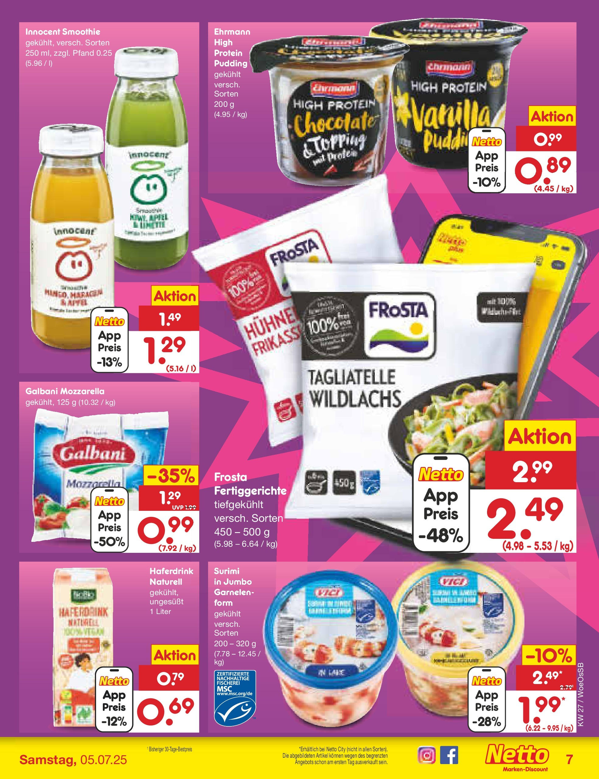 Netto Marken-Discount prospekt Gemmingen (ab 29.06.2025) » Angebote | Seite: 9 | Produkte: High protein pudding, Mozzarella, Garnelen, Pudding Netto Marken-Discount prospekt Gemmingen (ab 29.06.2025) » Angebote | Seite: 9 | Produkte: High protein pudding, Mozzarella, Garnelen, Pudding