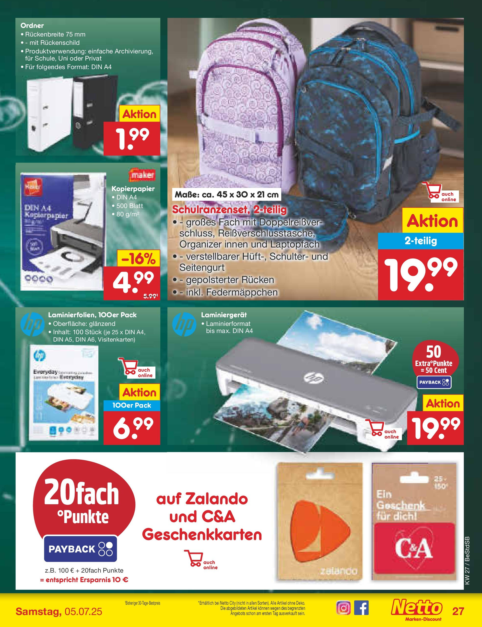Netto Marken-Discount prospekt Berlin-Spandau (ab 29.06.2025) » Angebote | Seite: 39 | Produkte: Laminator Netto Marken-Discount prospekt Berlin-Spandau (ab 29.06.2025) » Angebote | Seite: 39 | Produkte: Laminator
