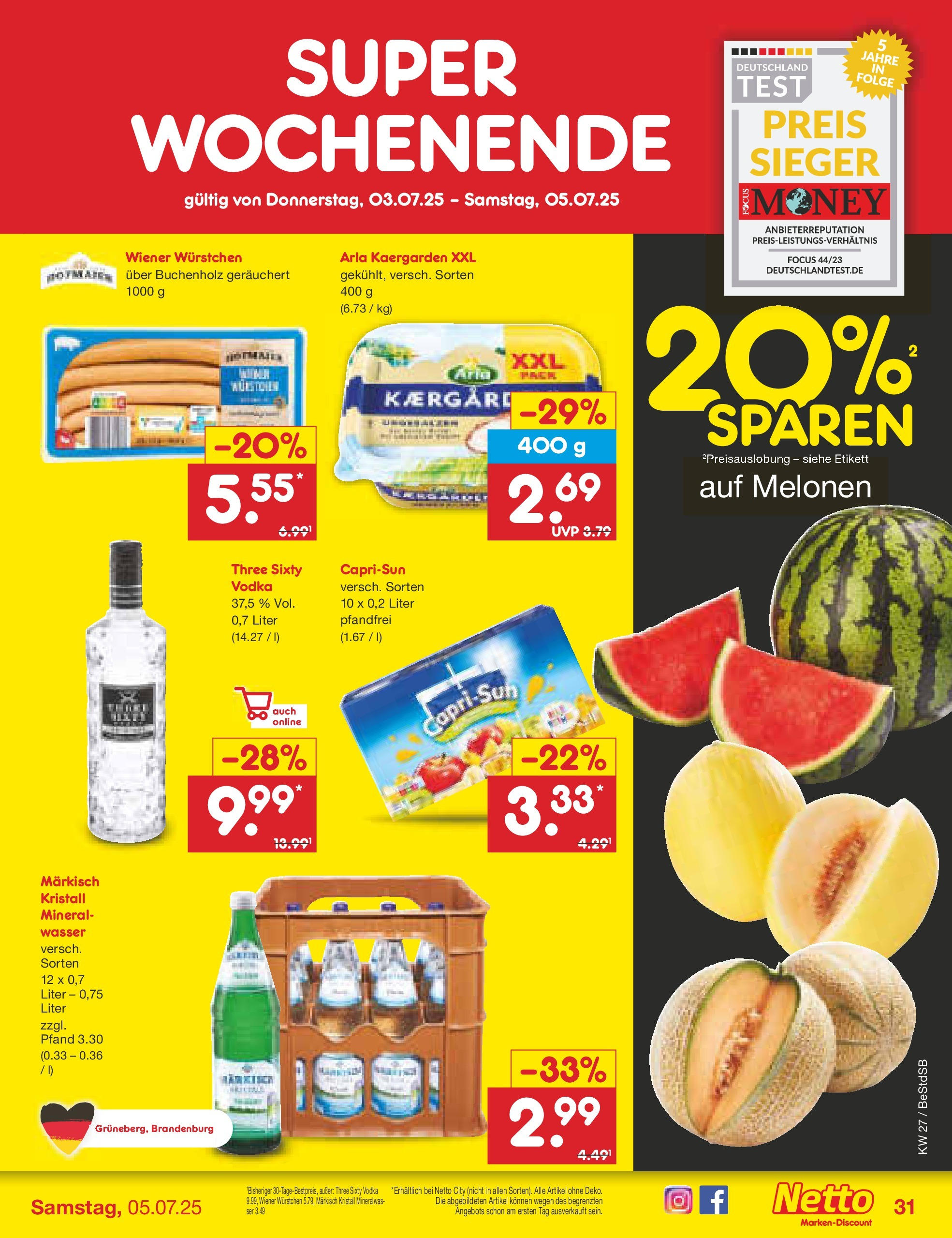 Netto Marken-Discount prospekt Berlin-Spandau (ab 29.06.2025) » Angebote | Seite: 51 | Produkte: Wiener wurstchen, Mineralwasser, Wasser, Vodka Netto Marken-Discount prospekt Berlin-Spandau (ab 29.06.2025) » Angebote | Seite: 51 | Produkte: Wiener wurstchen, Mineralwasser, Wasser, Vodka