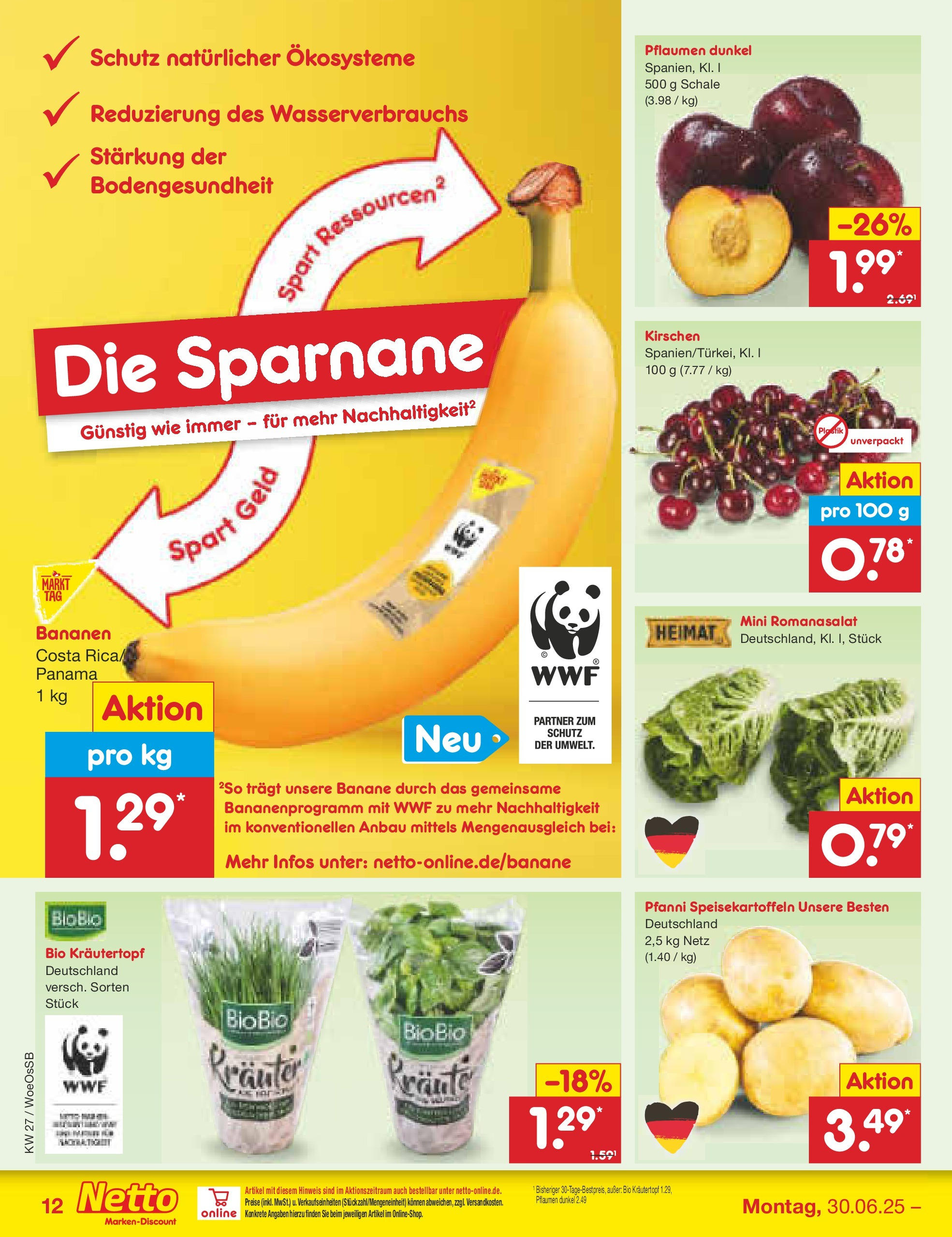 Netto Marken-Discount prospekt Gemmingen (ab 29.06.2025) » Angebote | Seite: 14 | Produkte: Pflaumen, Bananen, Kirschen Netto Marken-Discount prospekt Gemmingen (ab 29.06.2025) » Angebote | Seite: 14 | Produkte: Pflaumen, Bananen, Kirschen