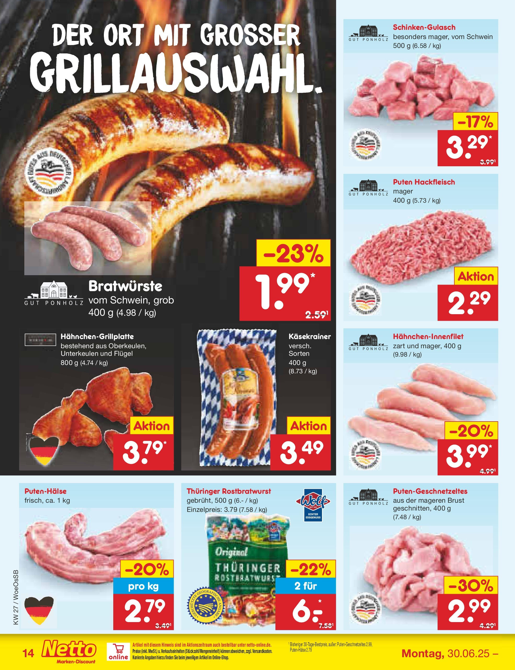 Netto Marken-Discount prospekt Gemmingen (ab 29.06.2025) » Angebote | Seite: 16 | Produkte: Käsekrainer, Hackfleisch Netto Marken-Discount prospekt Gemmingen (ab 29.06.2025) » Angebote | Seite: 16 | Produkte: Käsekrainer, Hackfleisch