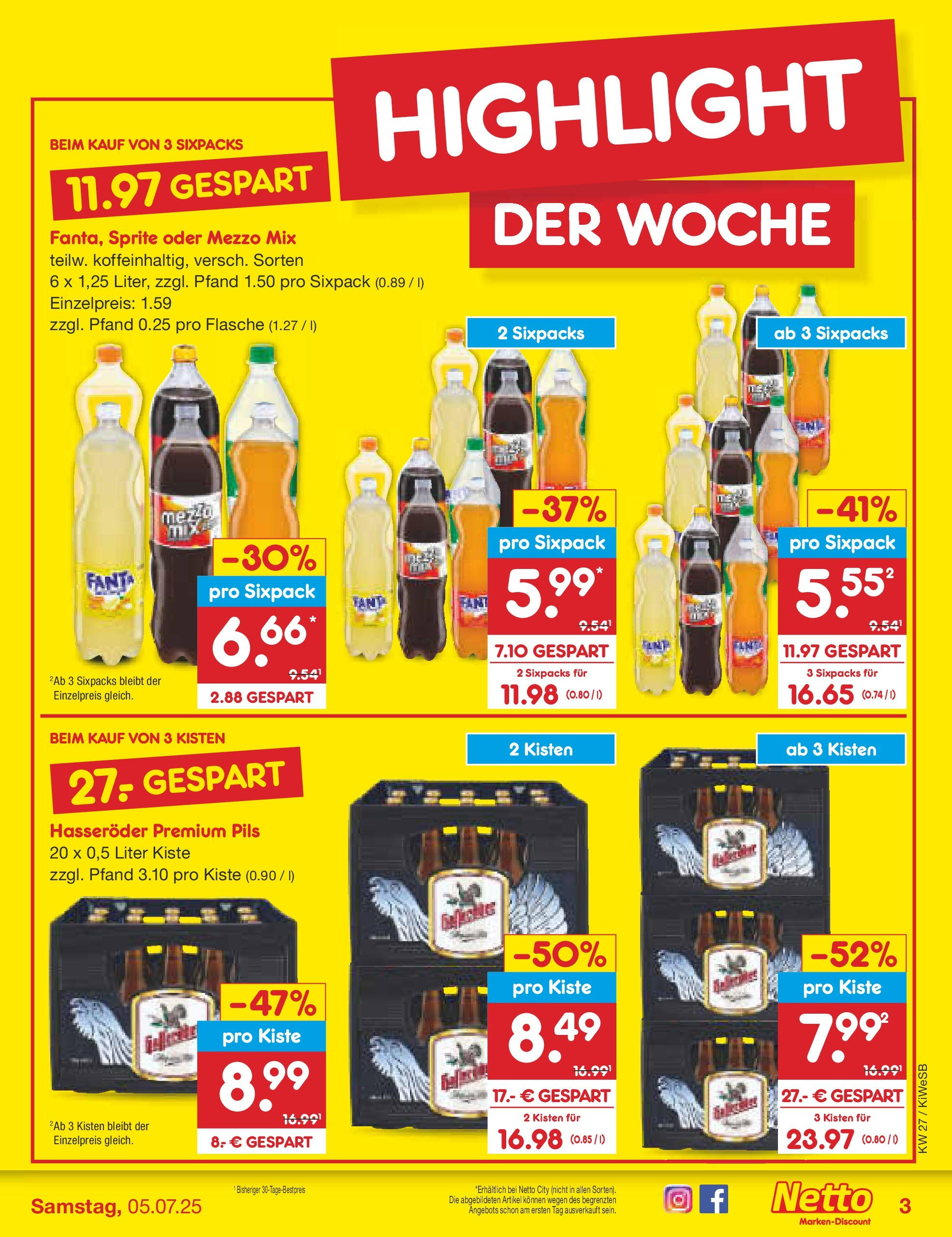 Netto Marken-Discount prospekt Bad Friedrichshall (ab 29.06.2025) » Angebote | Seite: 3 | Produkte: Mezzo mix, Pils, Oder mezzo mix, Hasseröder Netto Marken-Discount prospekt Bad Friedrichshall (ab 29.06.2025) » Angebote | Seite: 3 | Produkte: Mezzo mix, Pils, Oder mezzo mix, Hasseröder