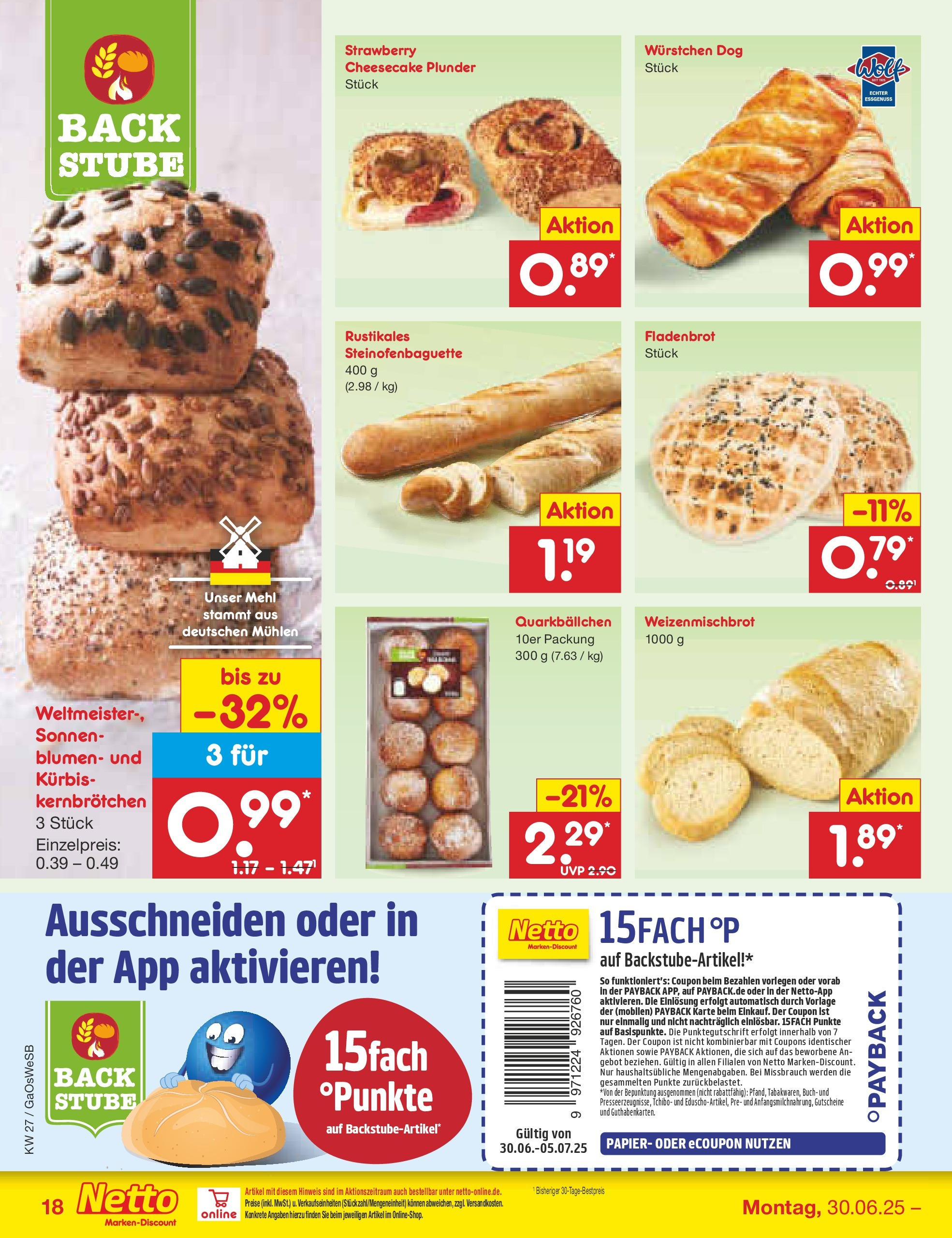 Netto Marken-Discount prospekt Bremen-Lesum	 (ab 29.06.2025) » Angebote | Seite: 20 | Produkte: Quark, Blumen, Baguette, Kürbis