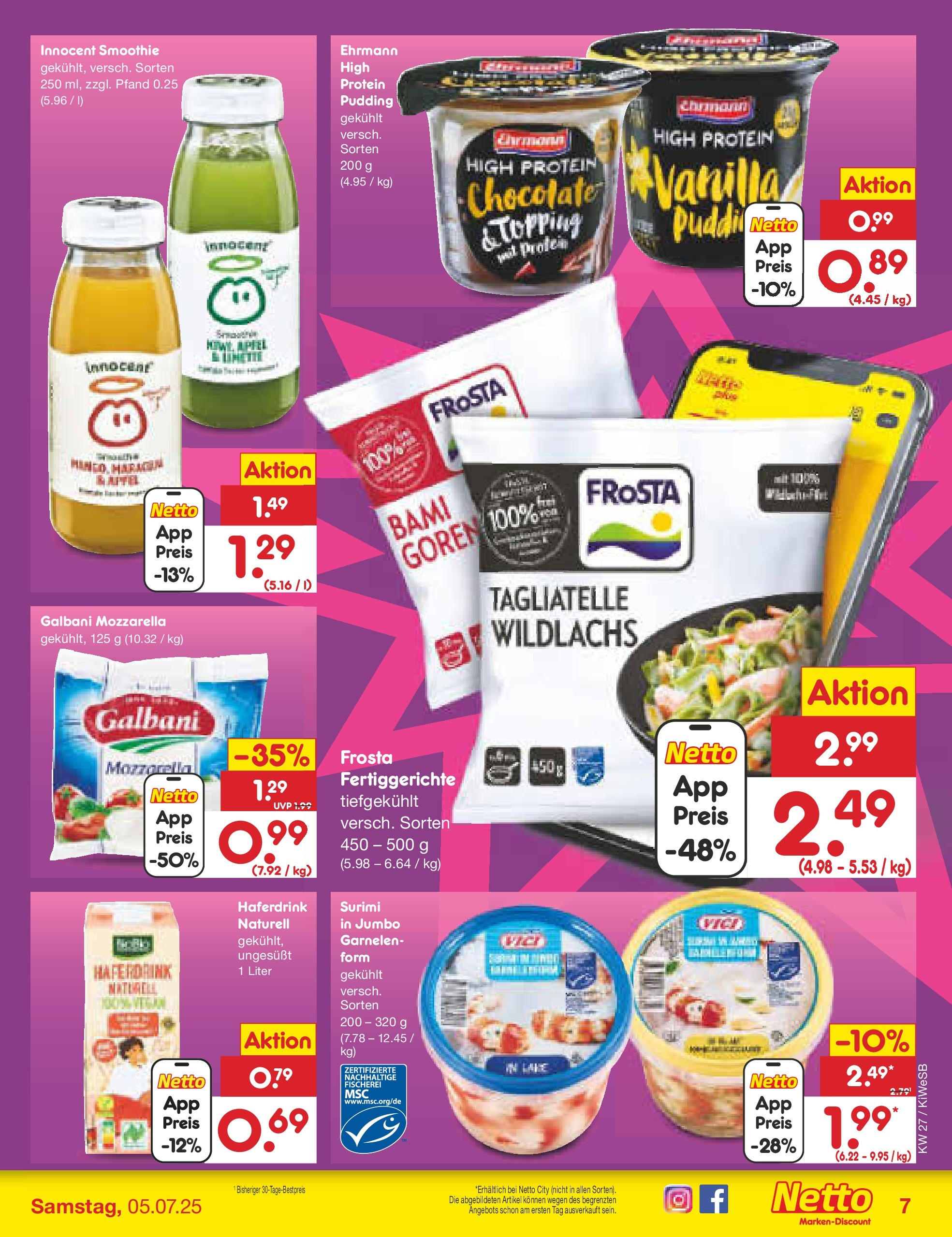 Netto Marken-Discount prospekt Bad Friedrichshall (ab 29.06.2025) » Angebote | Seite: 9 | Produkte: High protein pudding, Mozzarella, Garnelen, Fertiggerichte Netto Marken-Discount prospekt Bad Friedrichshall (ab 29.06.2025) » Angebote | Seite: 9 | Produkte: High protein pudding, Mozzarella, Garnelen, Fertiggerichte