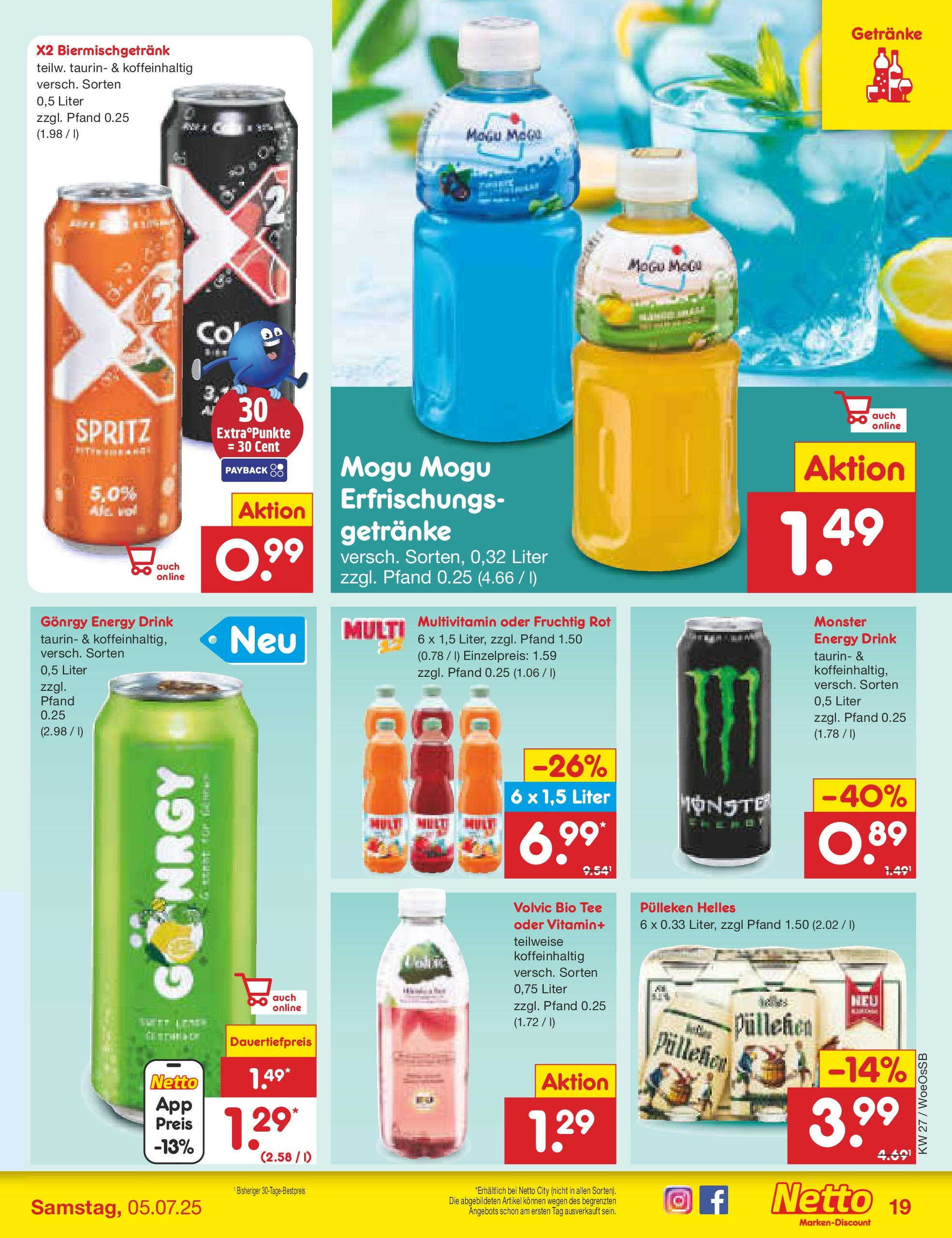 Netto Marken-Discount prospekt Gemmingen (ab 29.06.2025) » Angebote | Seite: 23 | Produkte: Energy, Monster, Tee, Volvic Netto Marken-Discount prospekt Gemmingen (ab 29.06.2025) » Angebote | Seite: 23 | Produkte: Energy, Monster, Tee, Volvic