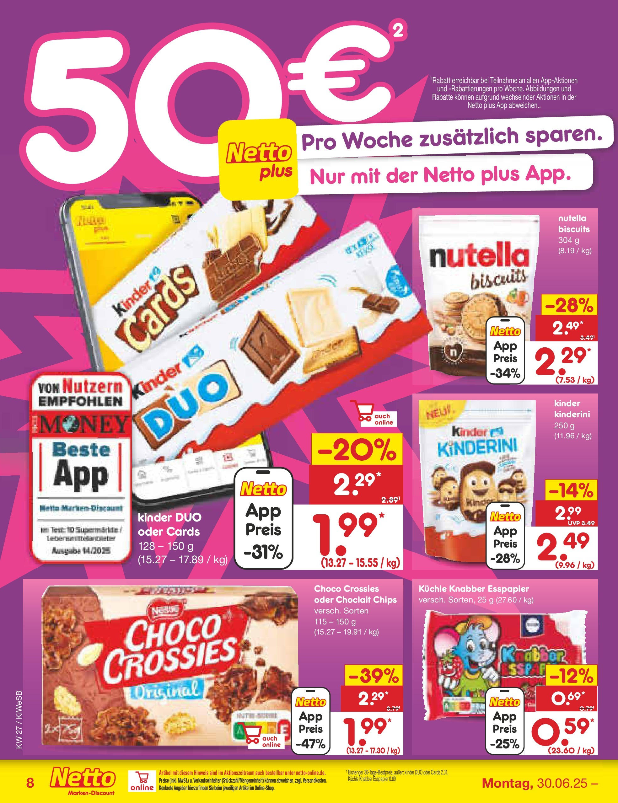 Netto Marken-Discount prospekt Bad Friedrichshall (ab 29.06.2025) » Angebote | Seite: 10 | Produkte: Nutella, Chips Netto Marken-Discount prospekt Bad Friedrichshall (ab 29.06.2025) » Angebote | Seite: 10 | Produkte: Nutella, Chips