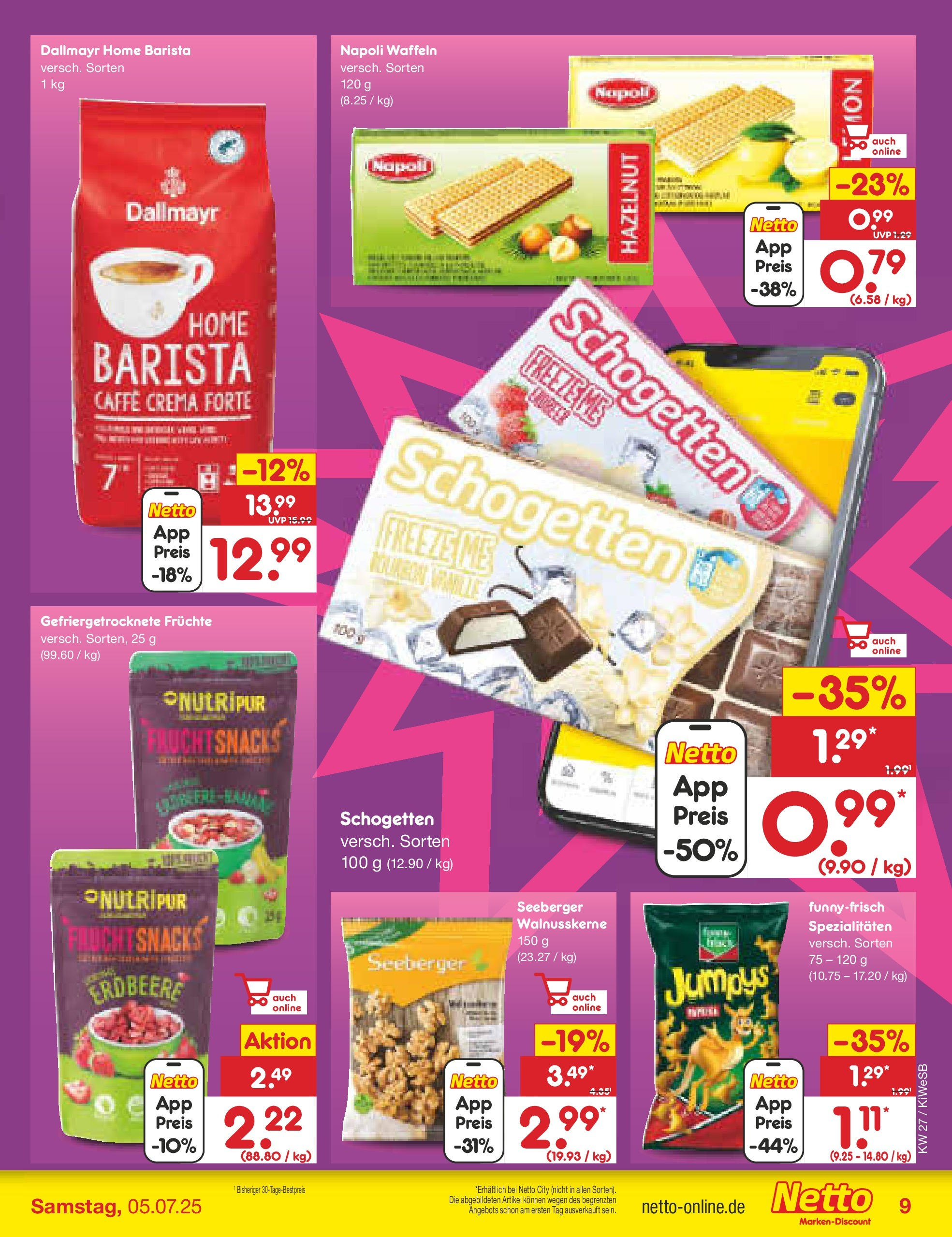 Netto Marken-Discount prospekt Bad Friedrichshall (ab 29.06.2025) » Angebote | Seite: 11 | Produkte: Waffeln, Dallmayr, Schogetten, Chips Netto Marken-Discount prospekt Bad Friedrichshall (ab 29.06.2025) » Angebote | Seite: 11 | Produkte: Waffeln, Dallmayr, Schogetten, Chips