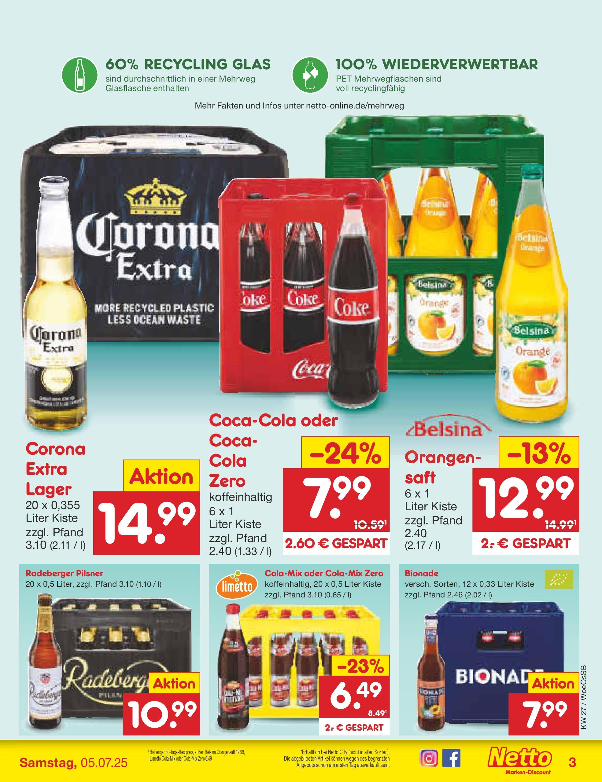 Netto Marken-Discount prospekt Gemmingen (ab 29.06.2025) » Angebote | Seite: 31 | Produkte: Orangen, Bionade, Orangensaft, Radeberger pilsner Netto Marken-Discount prospekt Gemmingen (ab 29.06.2025) » Angebote | Seite: 31 | Produkte: Orangen, Bionade, Orangensaft, Radeberger pilsner