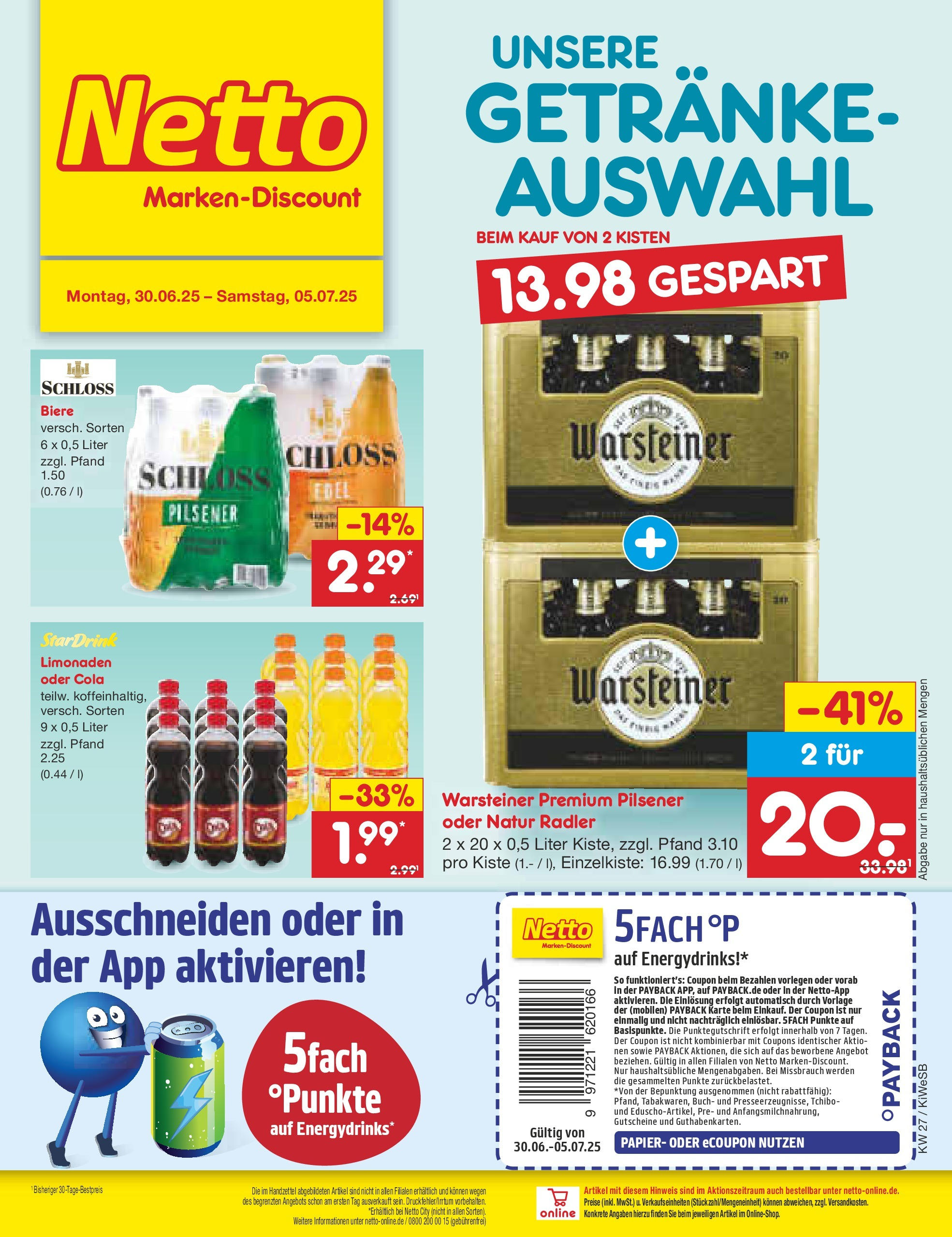 Netto Marken-Discount prospekt Bad Friedrichshall (ab 29.06.2025) » Angebote | Seite: 28 | Produkte: Cola, Radler, Warsteiner Netto Marken-Discount prospekt Bad Friedrichshall (ab 29.06.2025) » Angebote | Seite: 28 | Produkte: Cola, Radler, Warsteiner