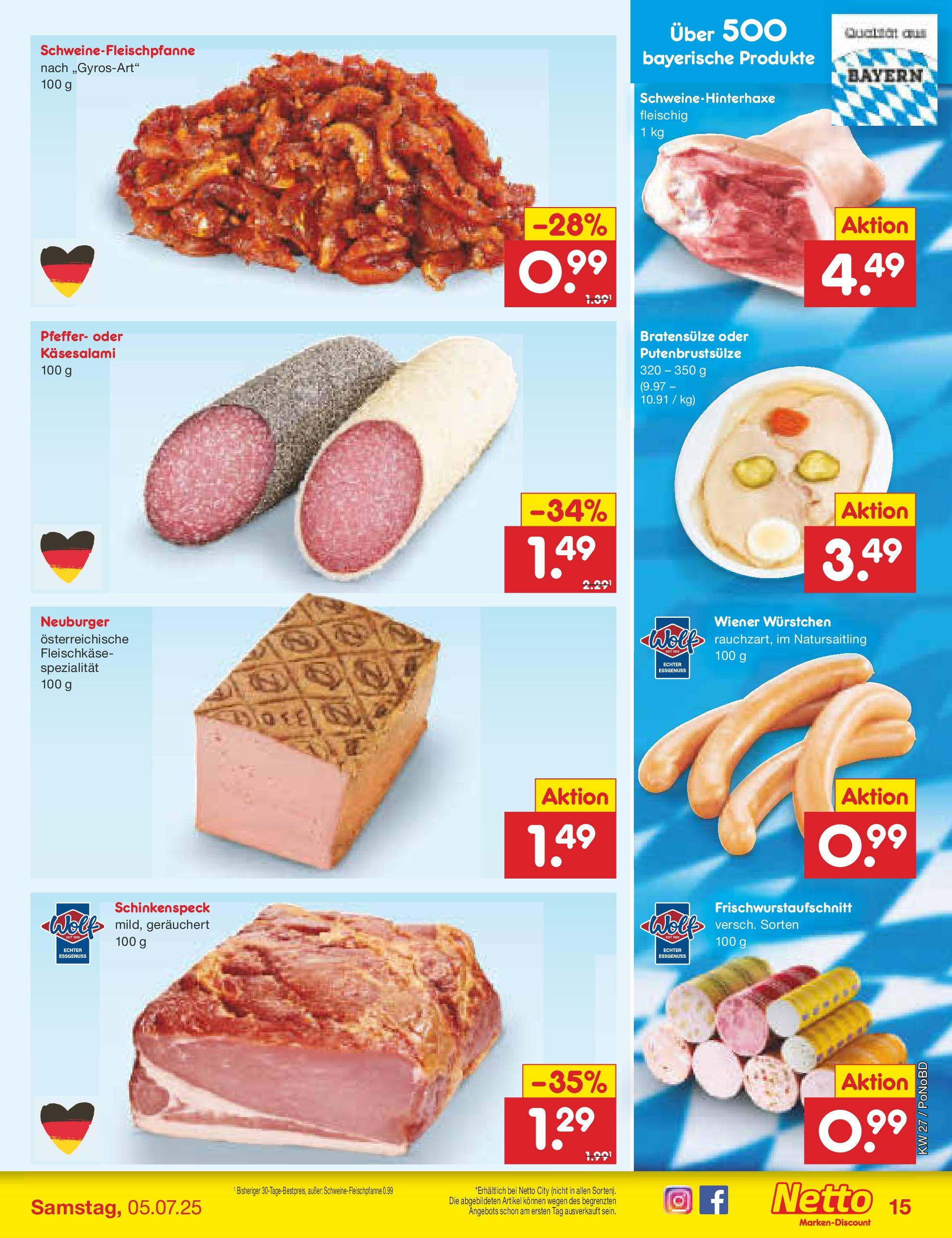 Netto Marken-Discount prospekt Selb	 (ab 29.06.2025) » Angebote | Seite: 17 | Produkte: Wiener wurstchen, Pfeffer, Salami