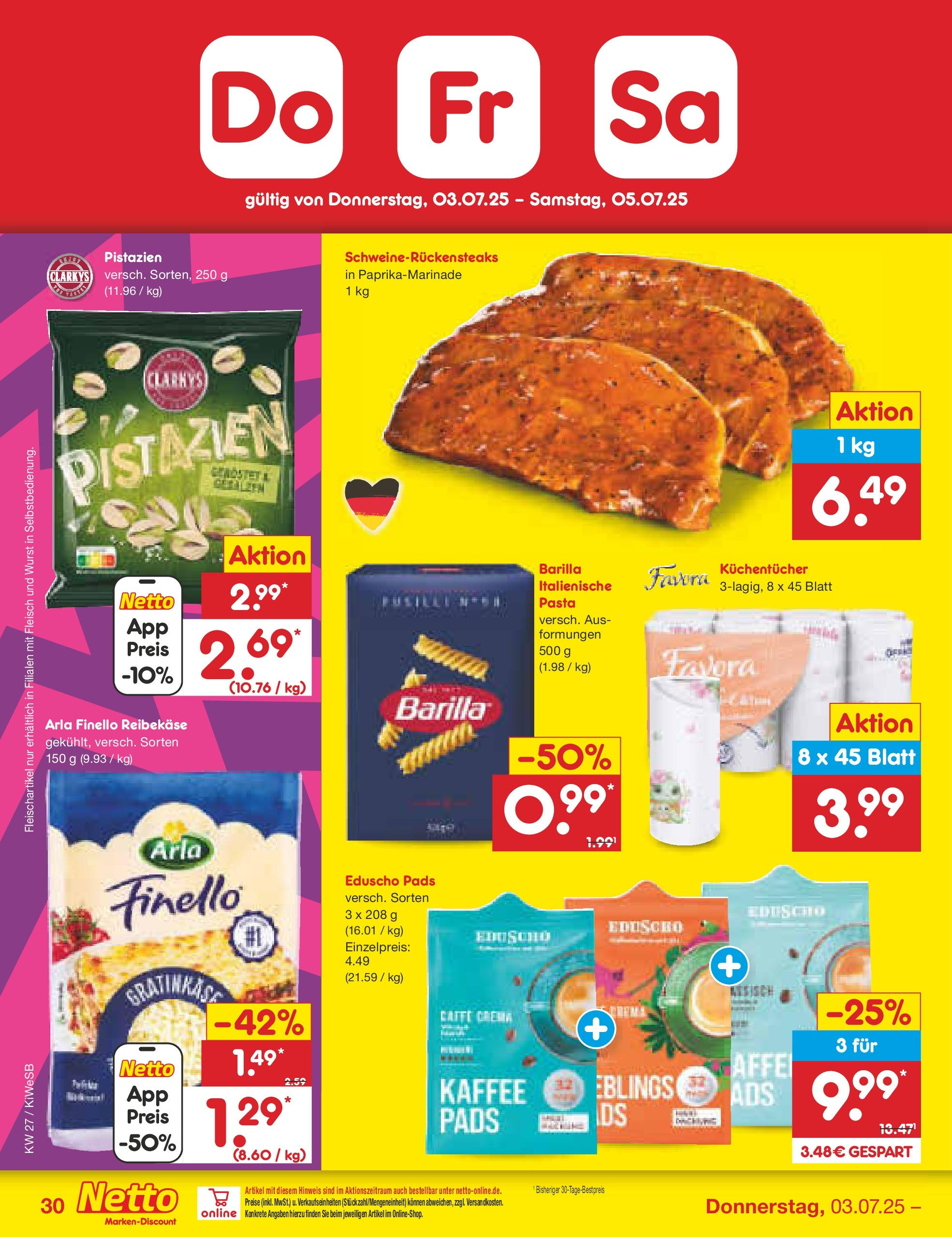 Netto Marken-Discount prospekt Bad Friedrichshall (ab 29.06.2025) » Angebote | Seite: 50 | Produkte: Kaffee, Wurst, Pasta, Fleisch Netto Marken-Discount prospekt Bad Friedrichshall (ab 29.06.2025) » Angebote | Seite: 50 | Produkte: Kaffee, Wurst, Pasta, Fleisch