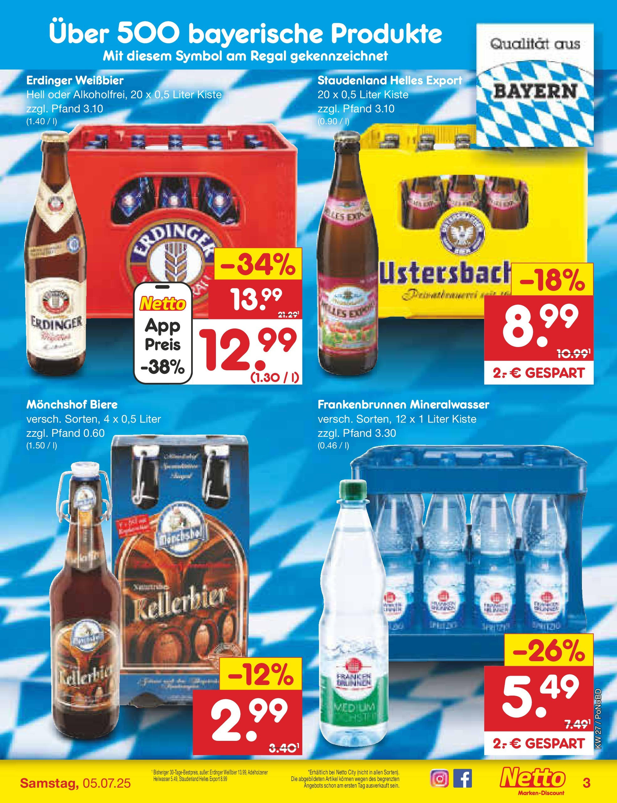 Netto Marken-Discount prospekt Selb	 (ab 29.06.2025) » Angebote | Seite: 31 | Produkte: Erdinger, Regal, Adelholzener, Mineralwasser