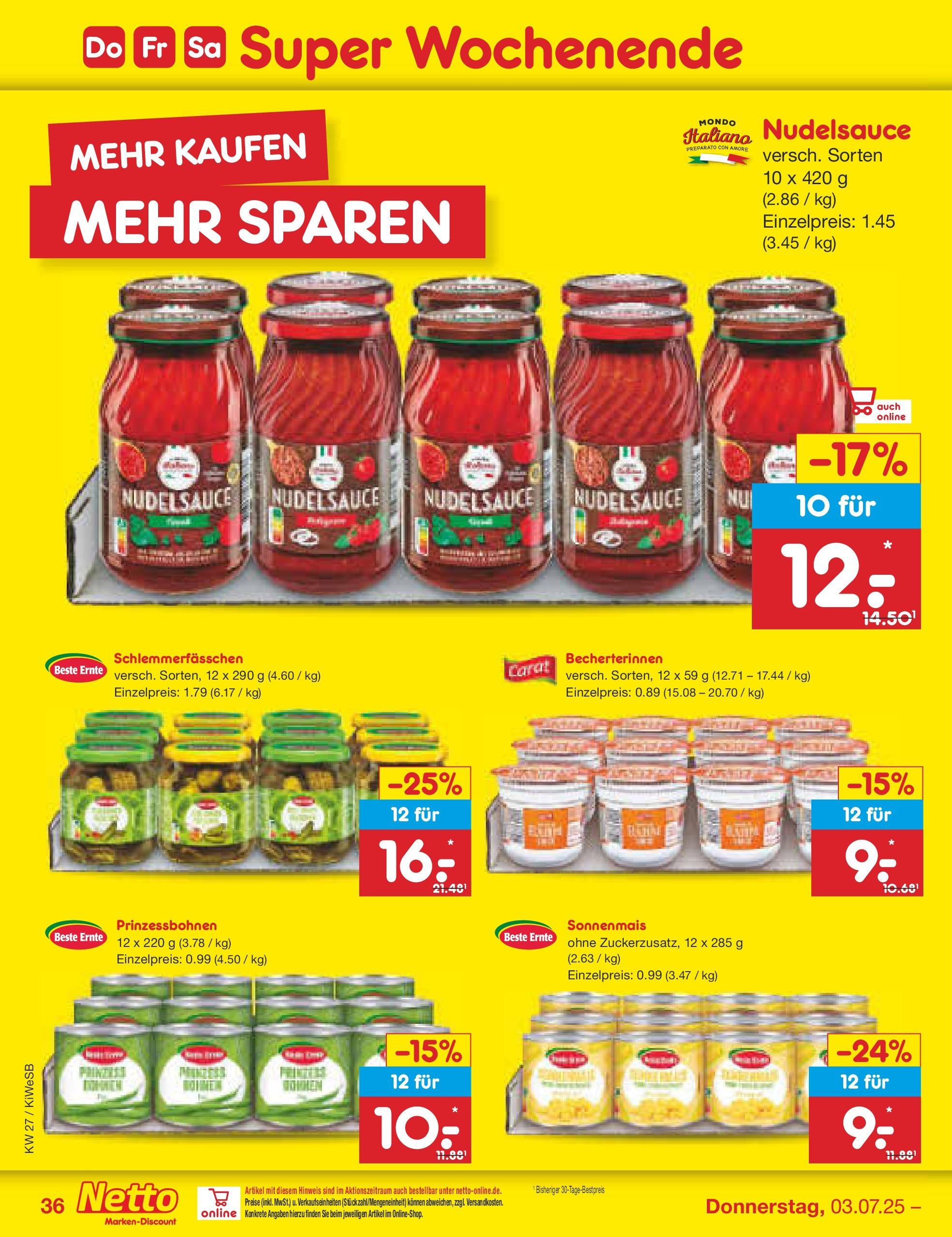Netto Marken-Discount prospekt Bad Friedrichshall (ab 29.06.2025) » Angebote | Seite: 56 | Produkte: Pasta Netto Marken-Discount prospekt Bad Friedrichshall (ab 29.06.2025) » Angebote | Seite: 56 | Produkte: Pasta